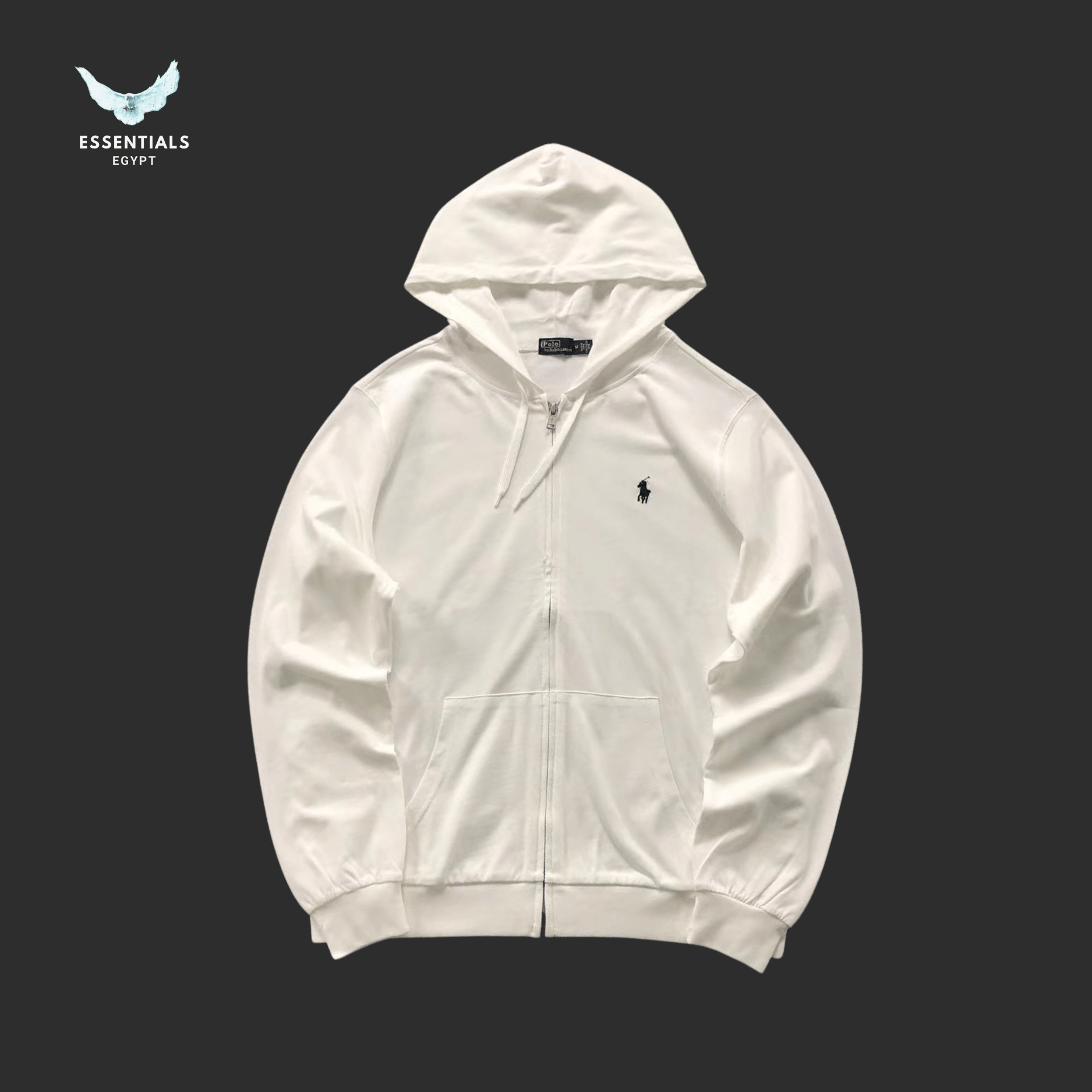 Ralph Lauren Hoodie – Two - Tone Navy & White - ESSENTIALS EGYPT