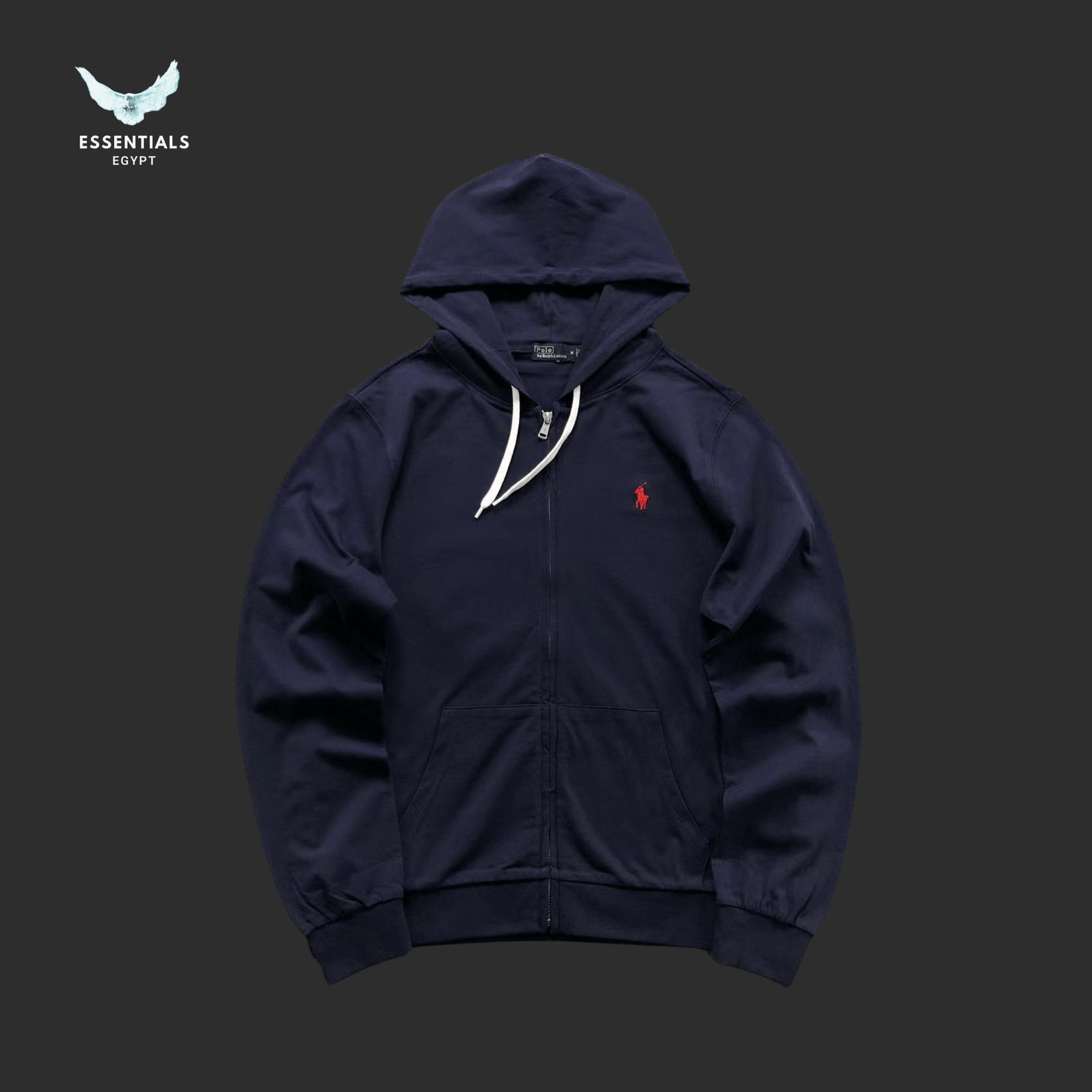 Ralph Lauren Hoodie – Two - Tone Navy & White - ESSENTIALS EGYPT