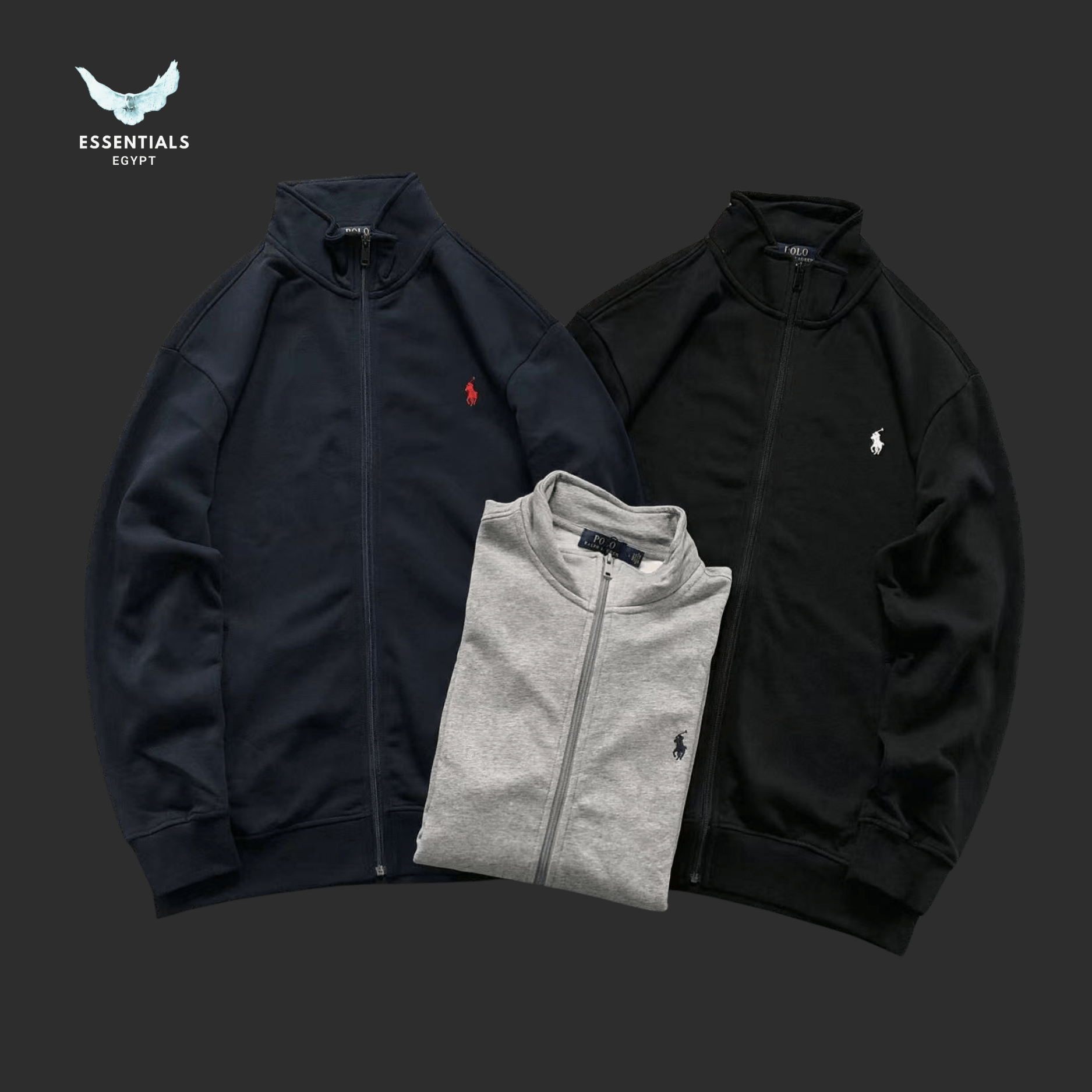 Ralph Lauren Sweatshirt – Zip - Up Track Logo - ESSENTIALS EGYPT