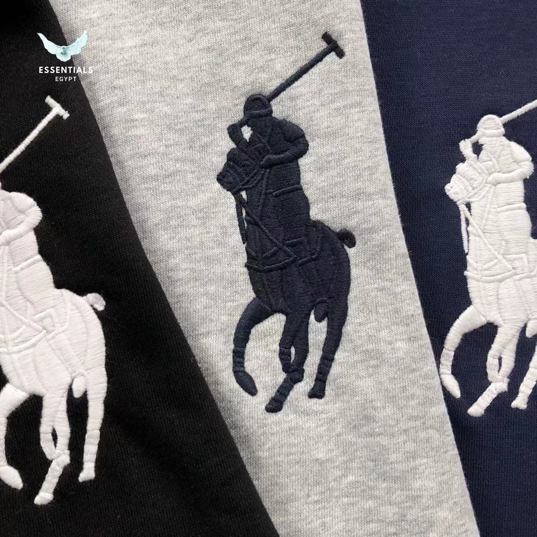 Ralph Lauren Hoodie – Polo Logo Black & Grey - ESSENTIALS EGYPT