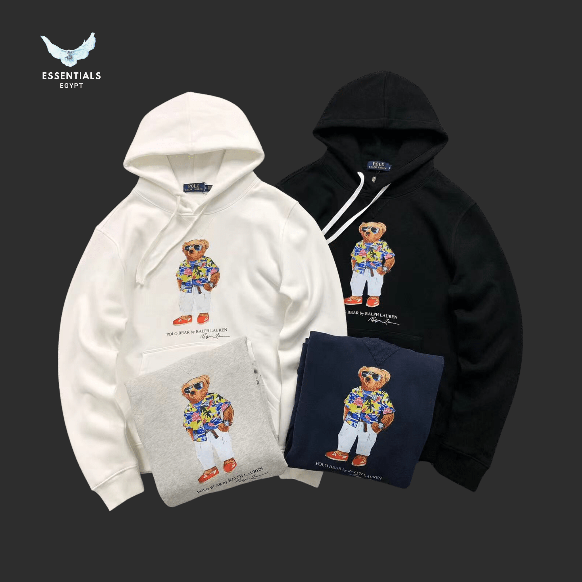 Ralph Lauren Hoodie – Bear in Floral Shirt - ESSENTIALS EGYPT
