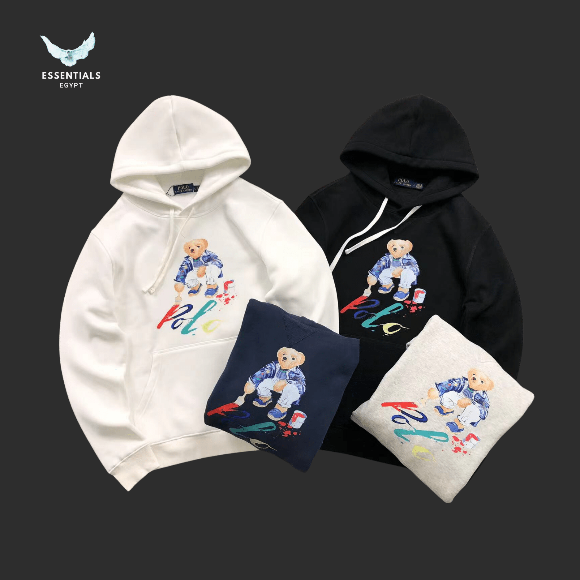 Ralph Lauren Hoodie – Bear with Flag Print - ESSENTIALS EGYPT