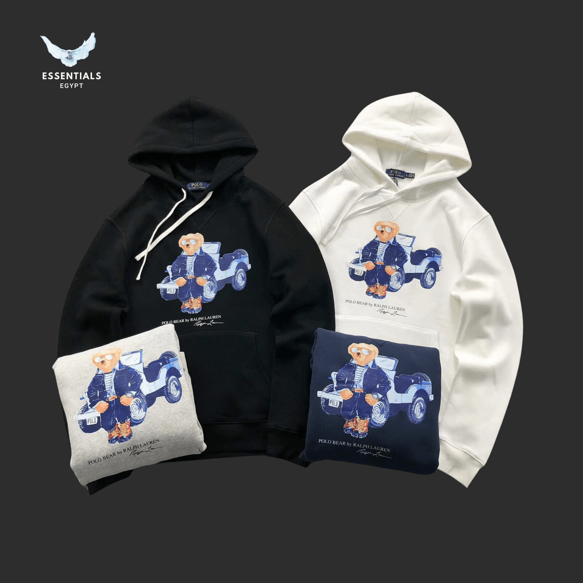 Ralph Lauren Hoodie – Bear with Blue Car - ESSENTIALS EGYPT