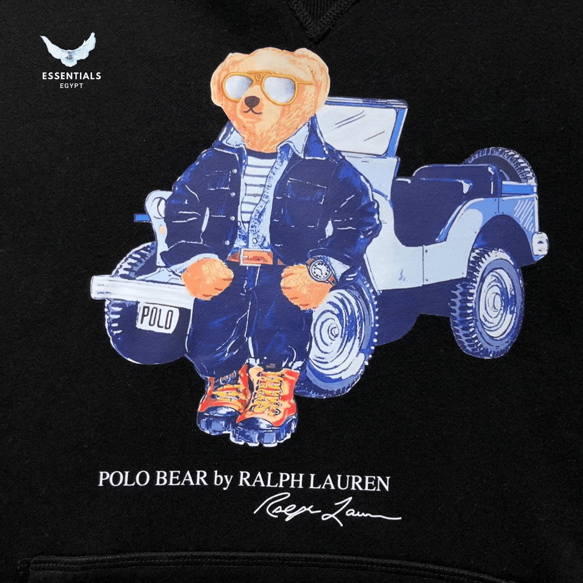 Ralph Lauren Hoodie – Bear with Blue Car - ESSENTIALS EGYPT