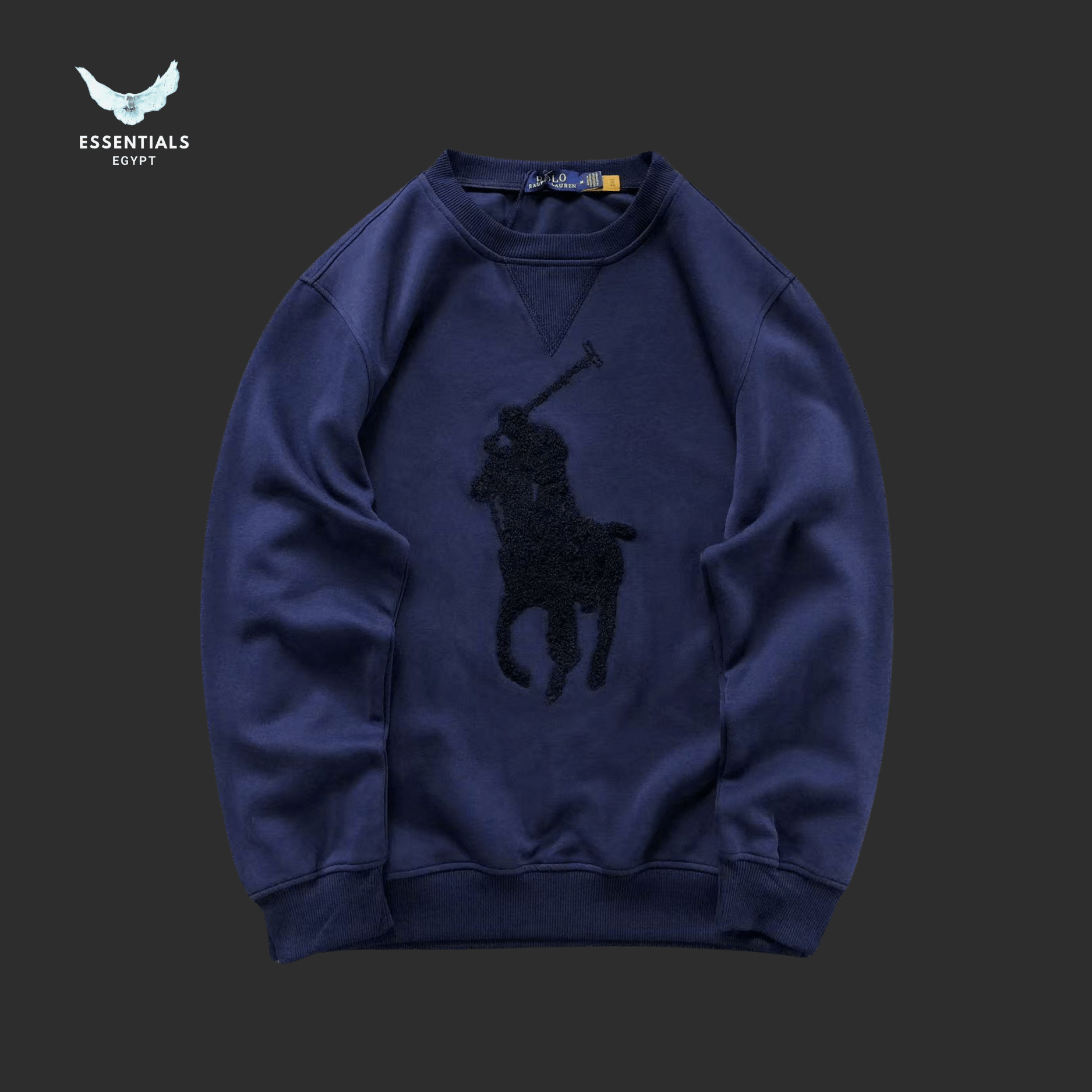 Ralph Lauren Big Pony Sweatshirt – White & Navy - ESSENTIALS EGYPT