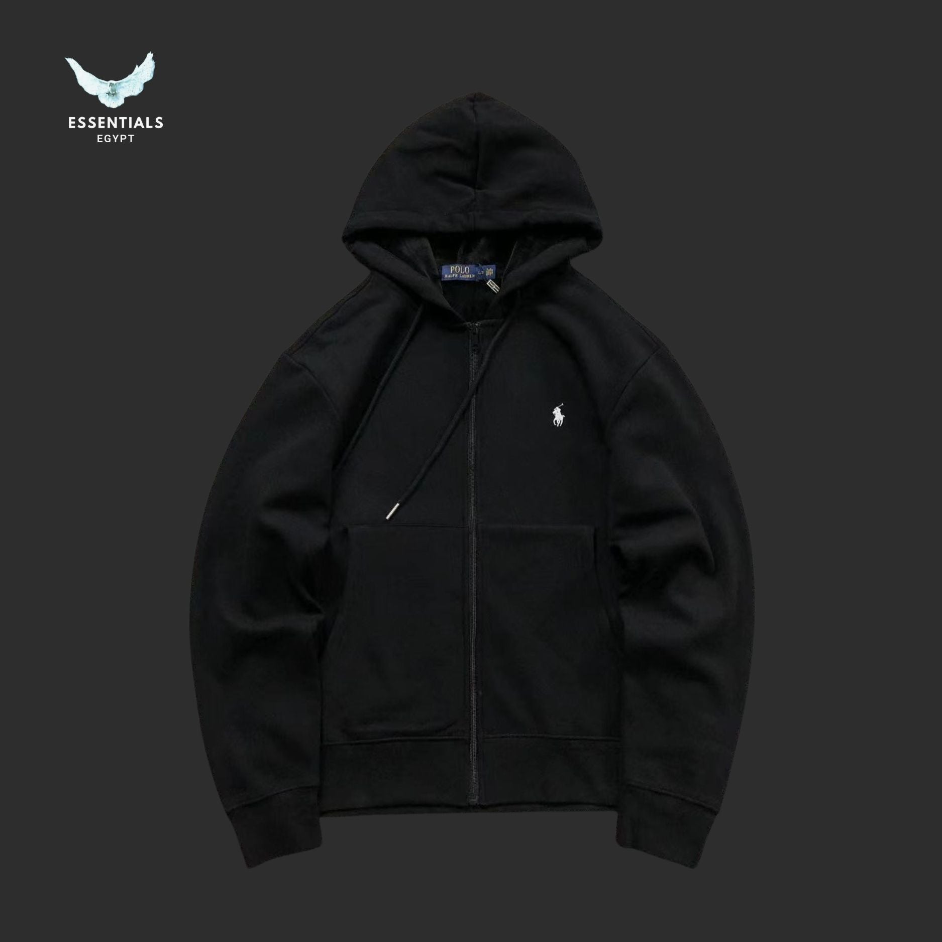 Ralph Lauren Zip Hoodie – Minimal Logo Edition - ESSENTIALS EGYPT
