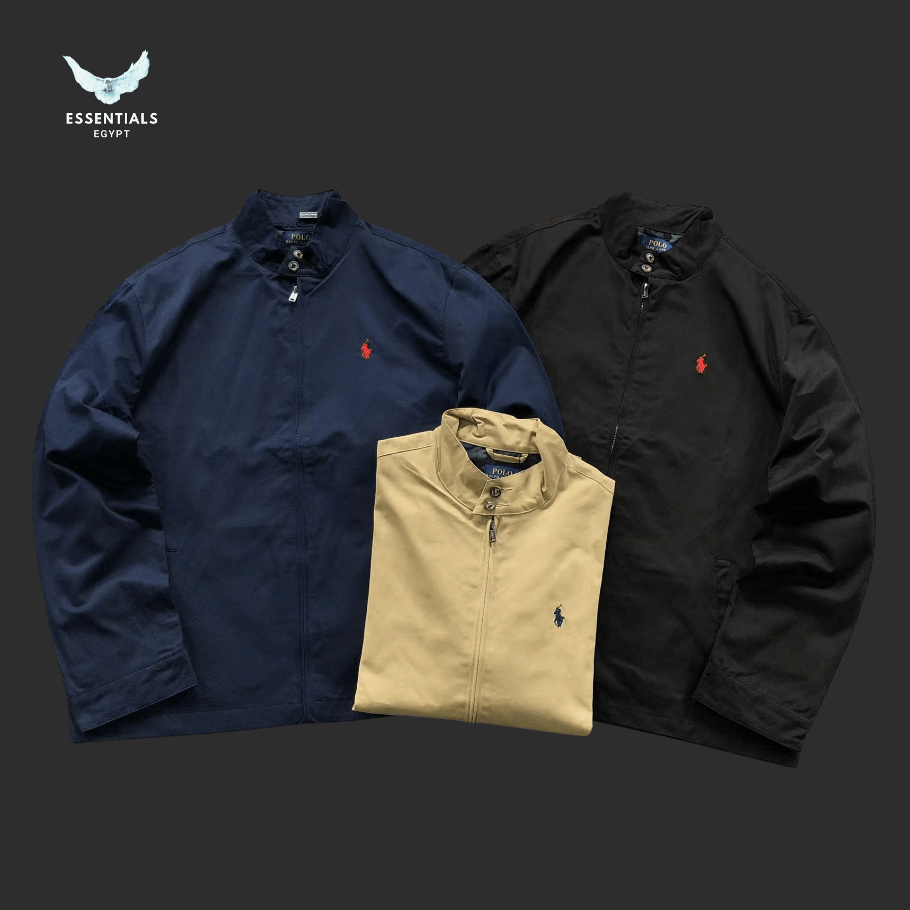Ralph Lauren Harrington Jacket Beige Navy - ESSENTIALS EGYPT