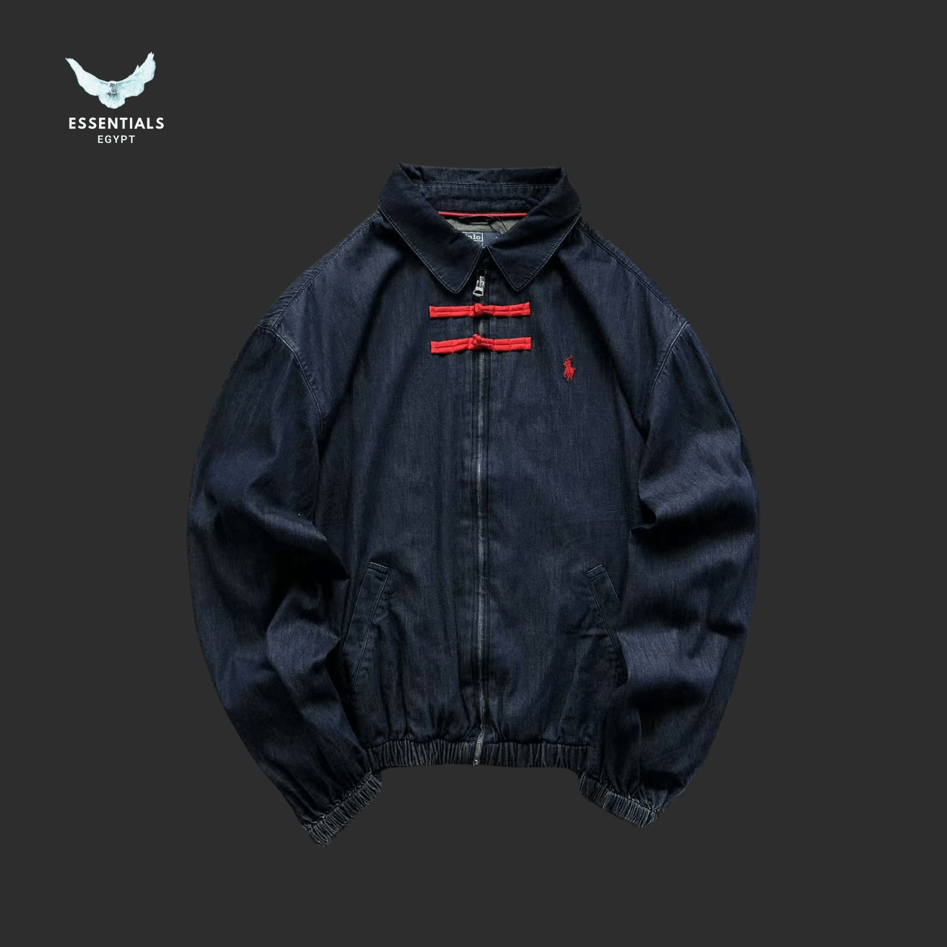 Ralph Lauren Denim Bomber Jacket – Red Pony Logo - ESSENTIALS EGYPT