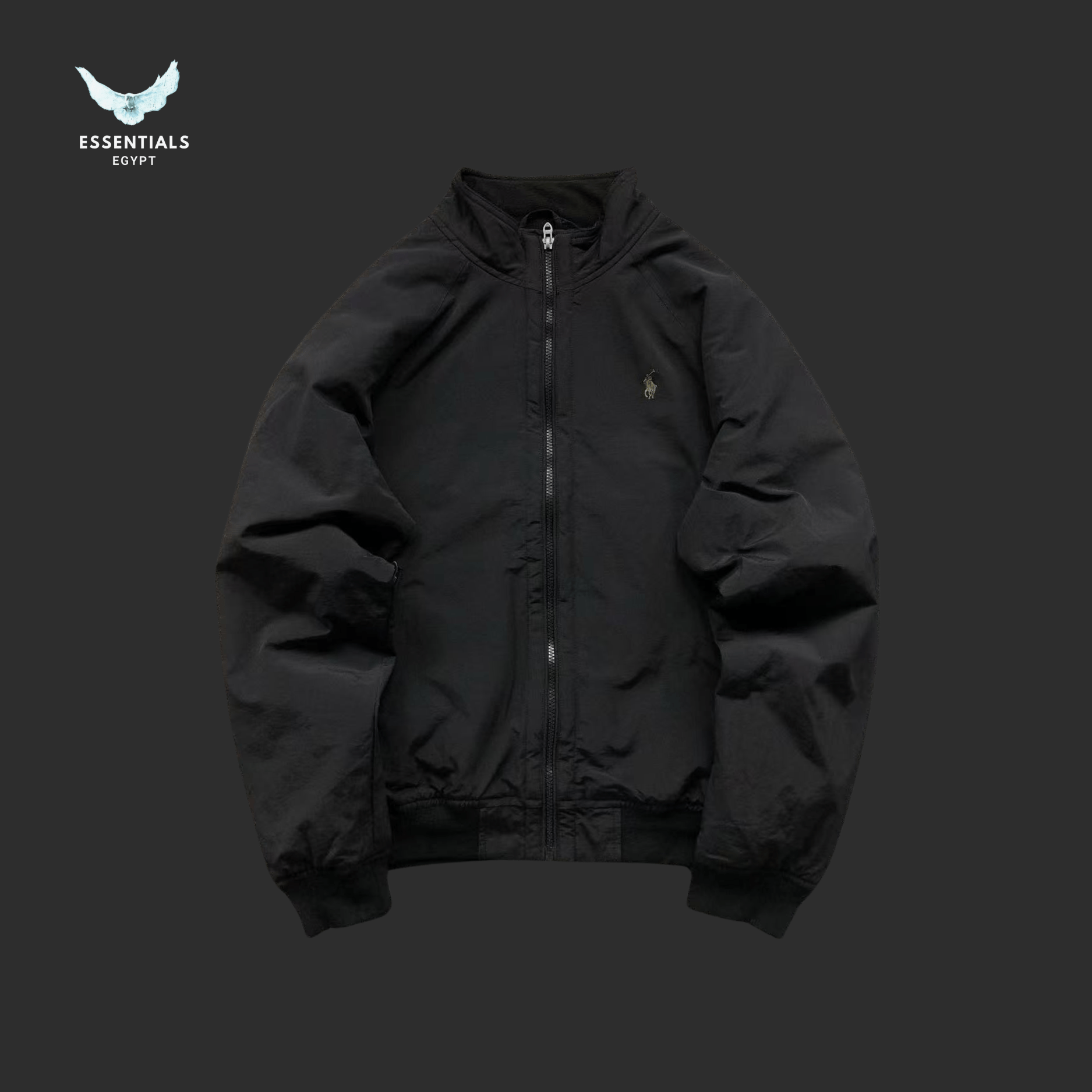 Ralph Lauren Windbreaker Jacket – Black Pony Logo - ESSENTIALS EGYPT