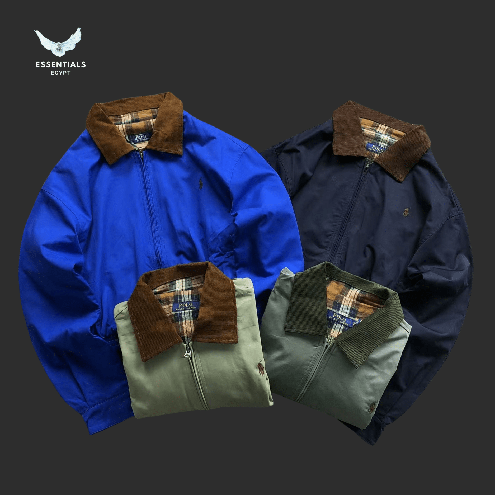 Ralph Lauren Heritage Jacket – Corduroy Collar Blue & Green - ESSENTIALS EGYPT