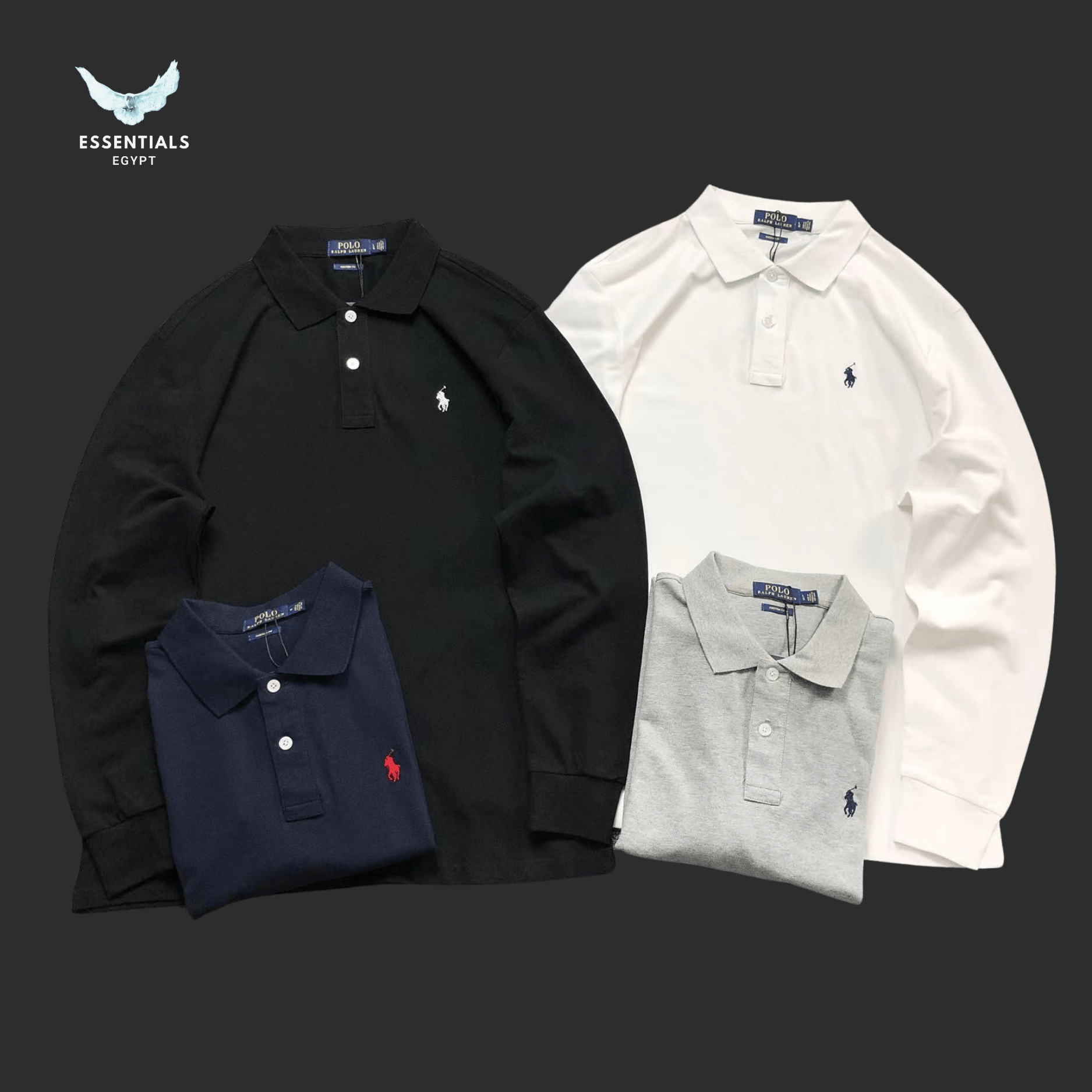 Ralph Lauren Long Sleeve Polo – Cotton Basics - ESSENTIALS EGYPT