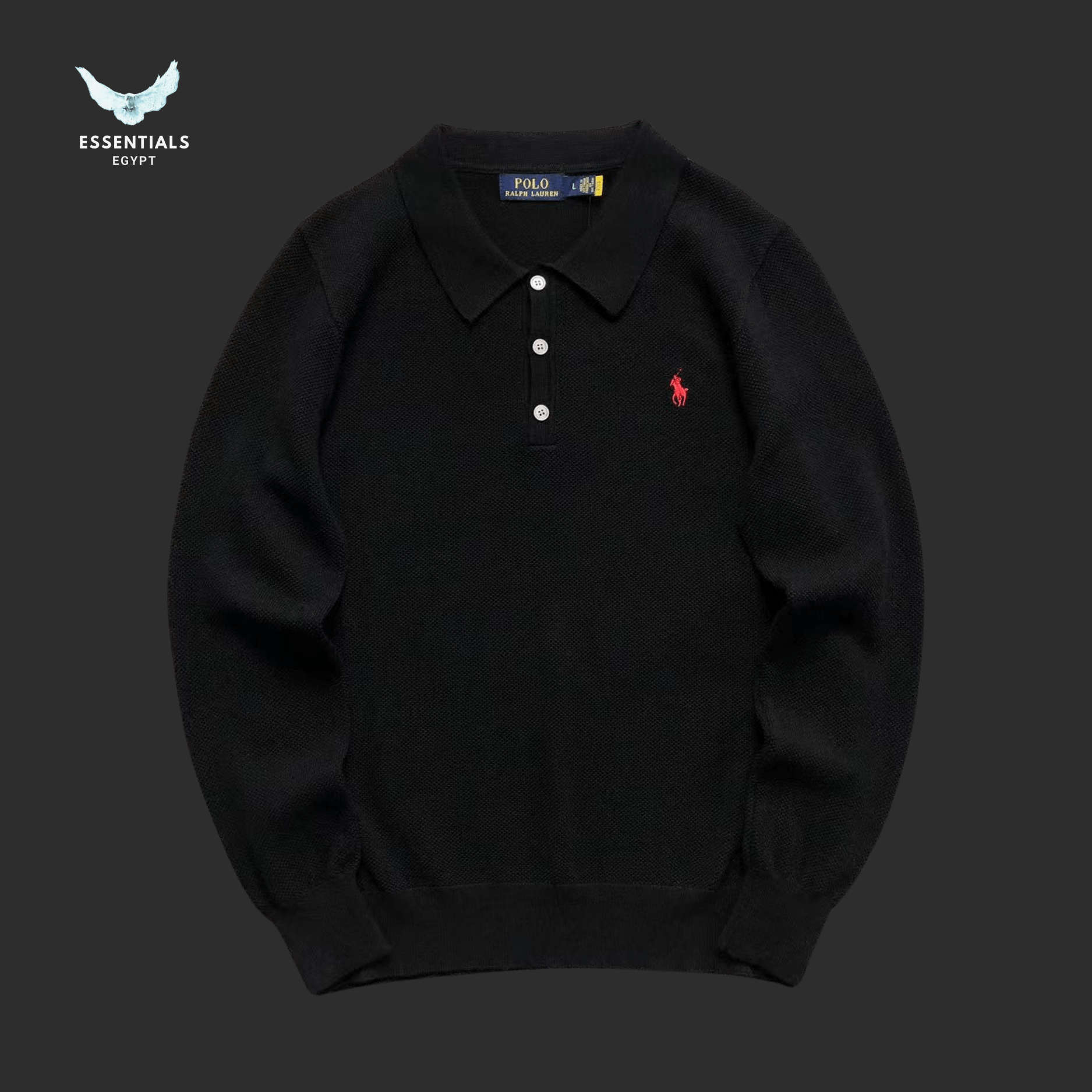 Ralph Lauren Long Sleeve Polo – Black - ESSENTIALS EGYPT