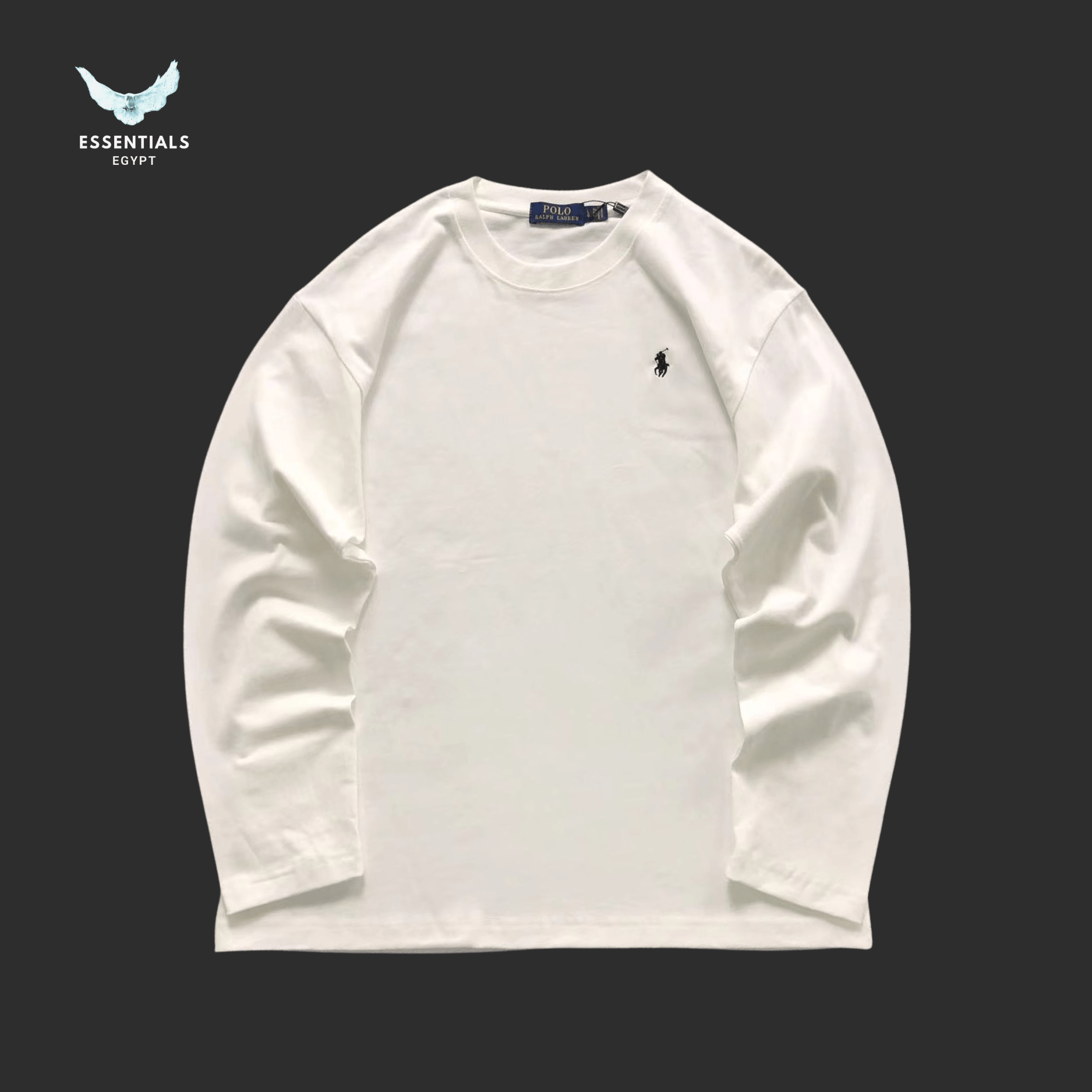 Ralph Lauren Long Sleeve Tee – Classic Black & White - ESSENTIALS EGYPT