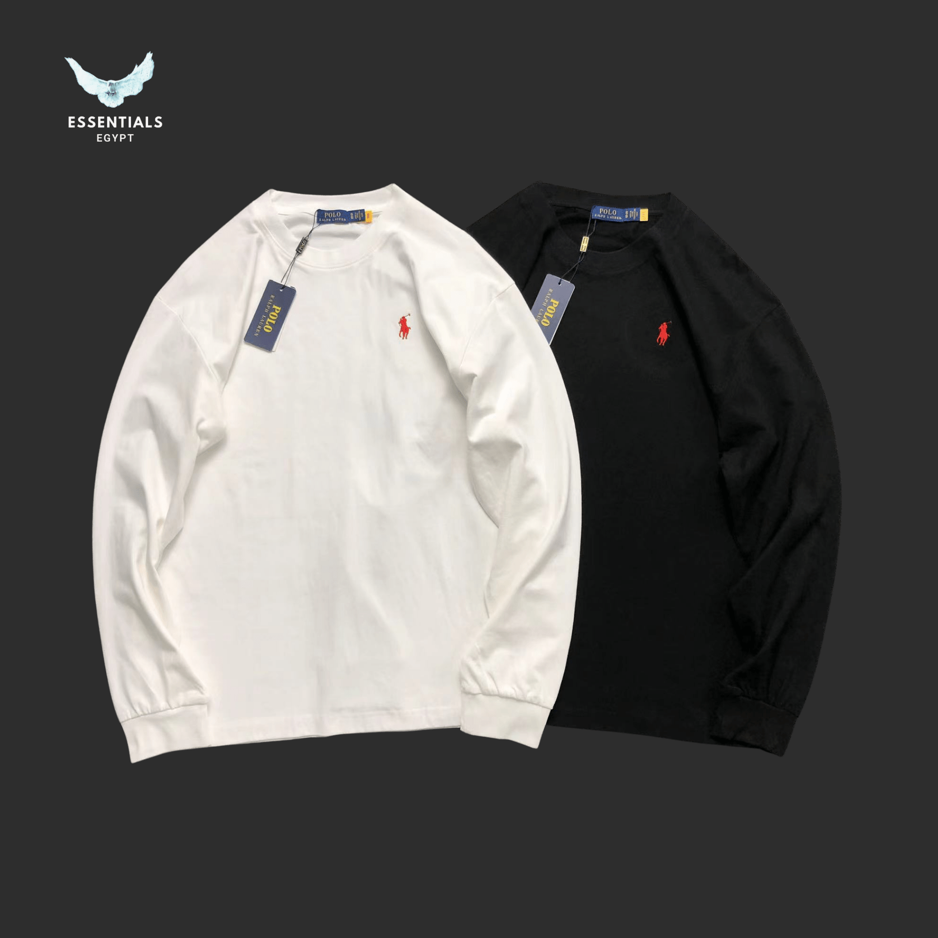 Ralph Lauren Long Sleeve – White with Red Pony - ESSENTIALS EGYPT