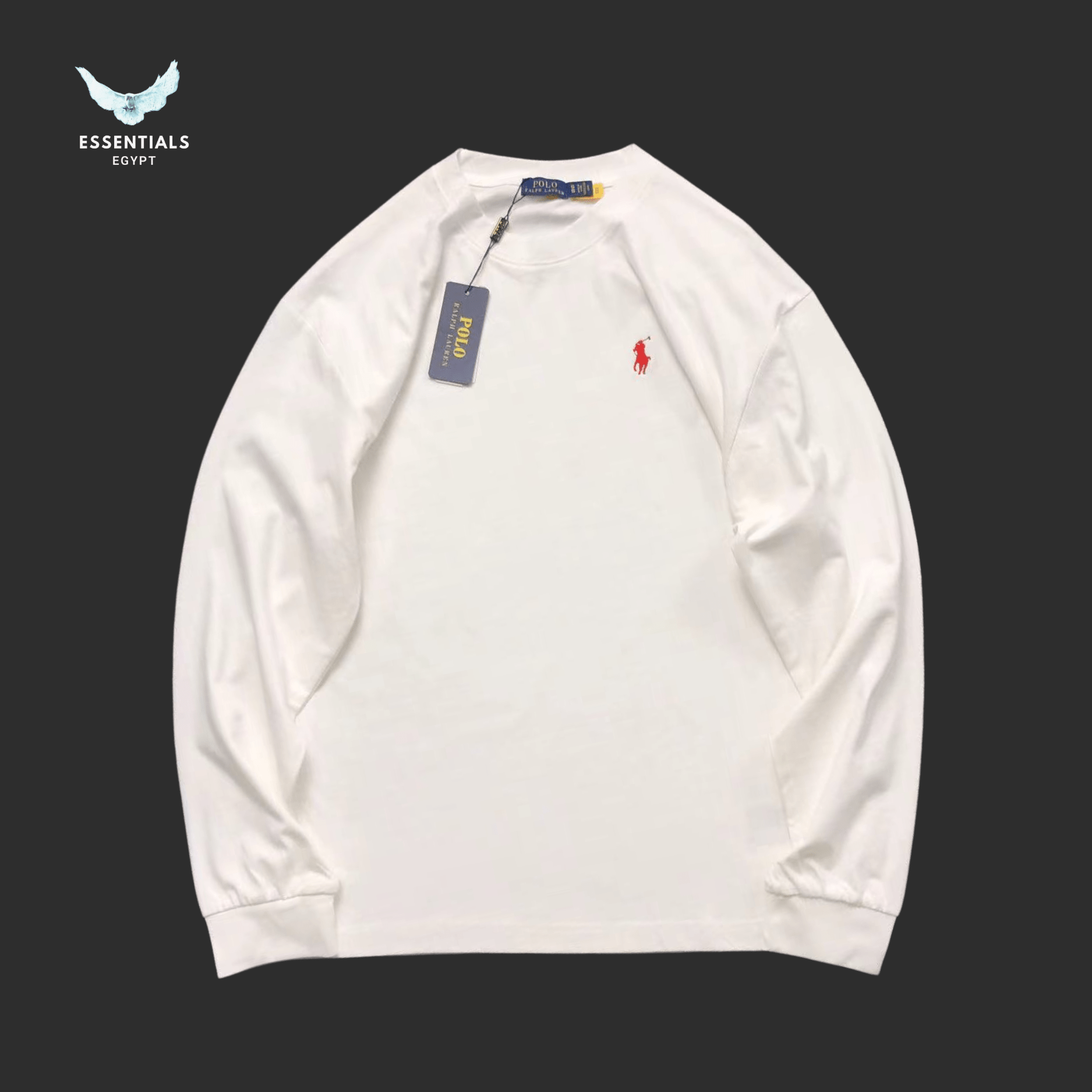 Ralph Lauren Long Sleeve – White with Red Pony - ESSENTIALS EGYPT