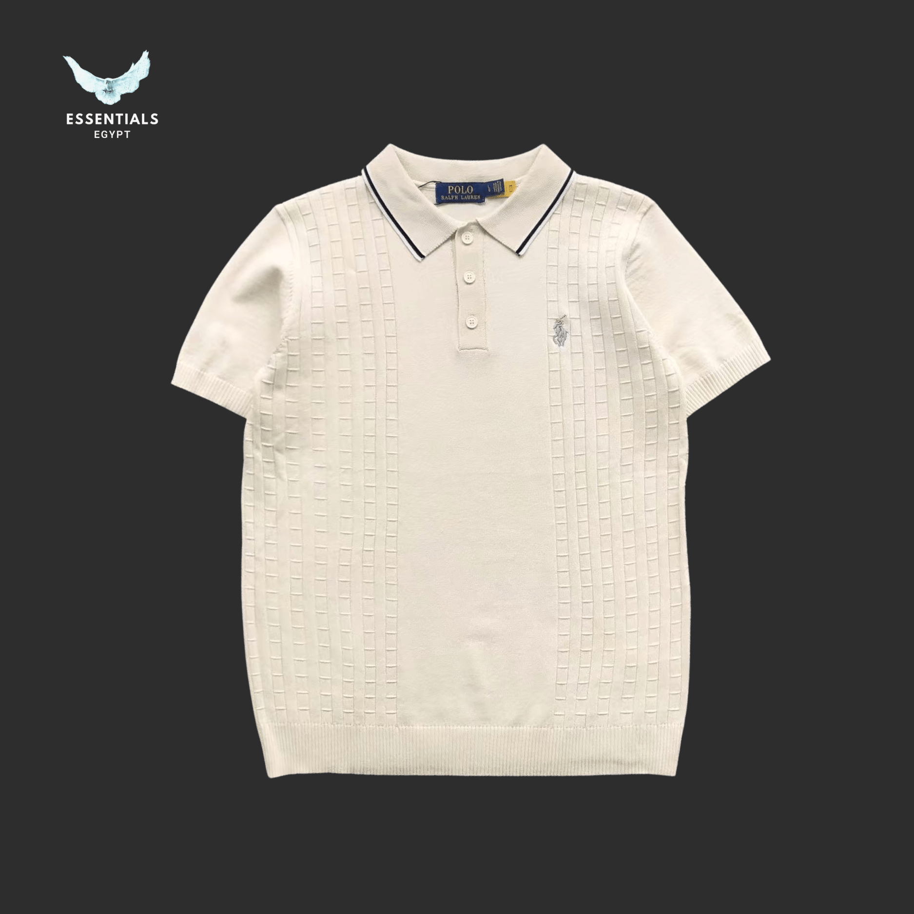 Ralph Lauren Polo – Knit Texture (White & Black) - ESSENTIALS EGYPT