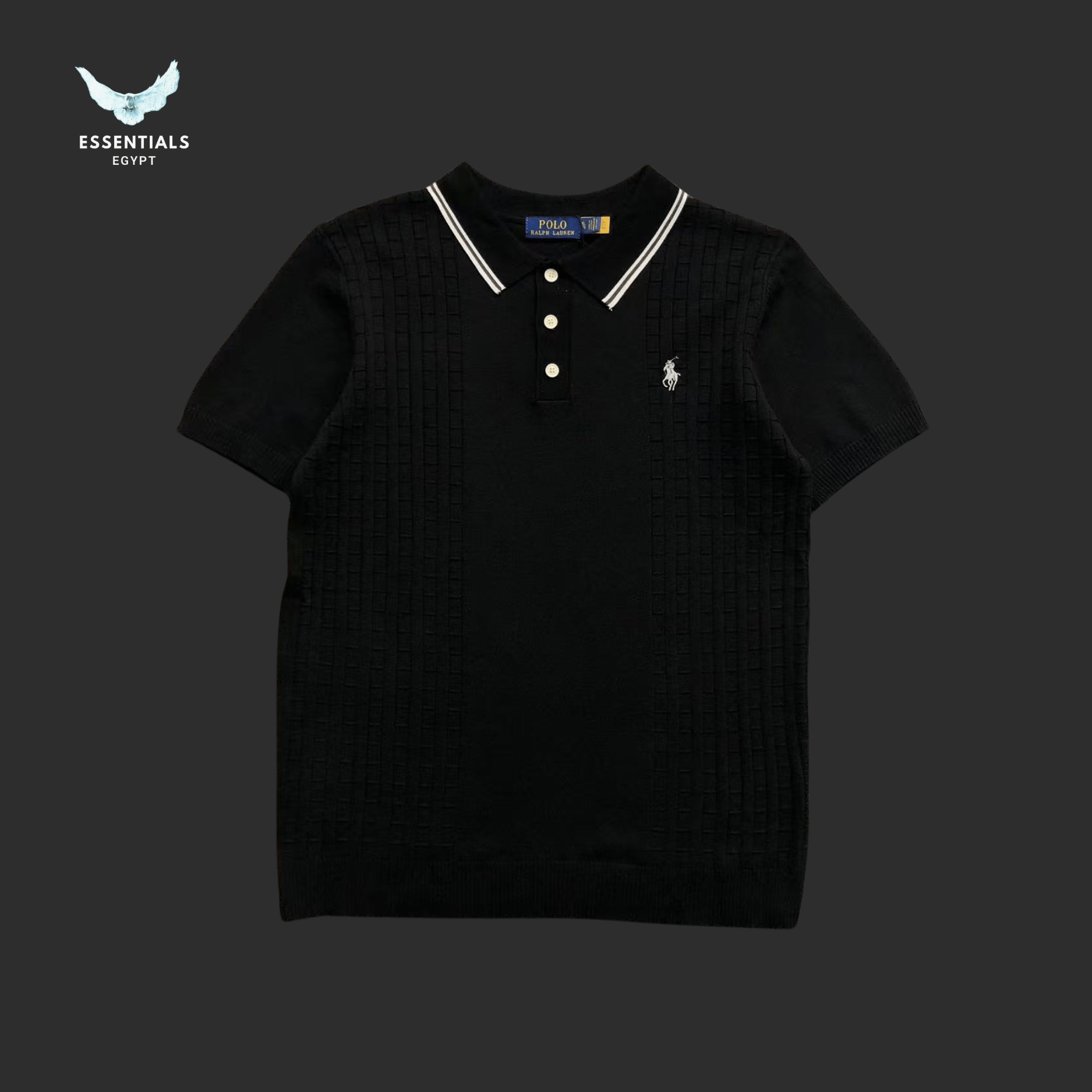 Ralph Lauren Polo – Knit Texture (White & Black) - ESSENTIALS EGYPT