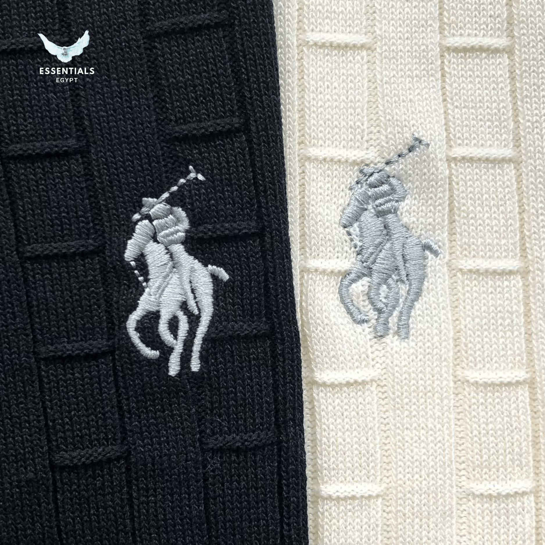 Ralph Lauren Polo – Knit Texture (White & Black) - ESSENTIALS EGYPT