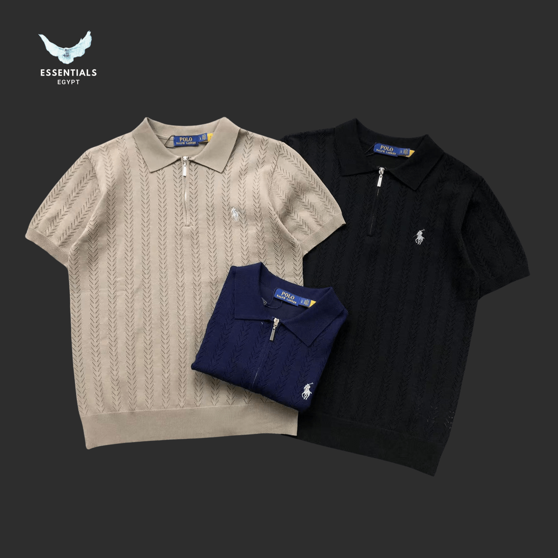 Ralph Lauren Polo – Textured Edition (Beige, Navy, Black) - ESSENTIALS EGYPT