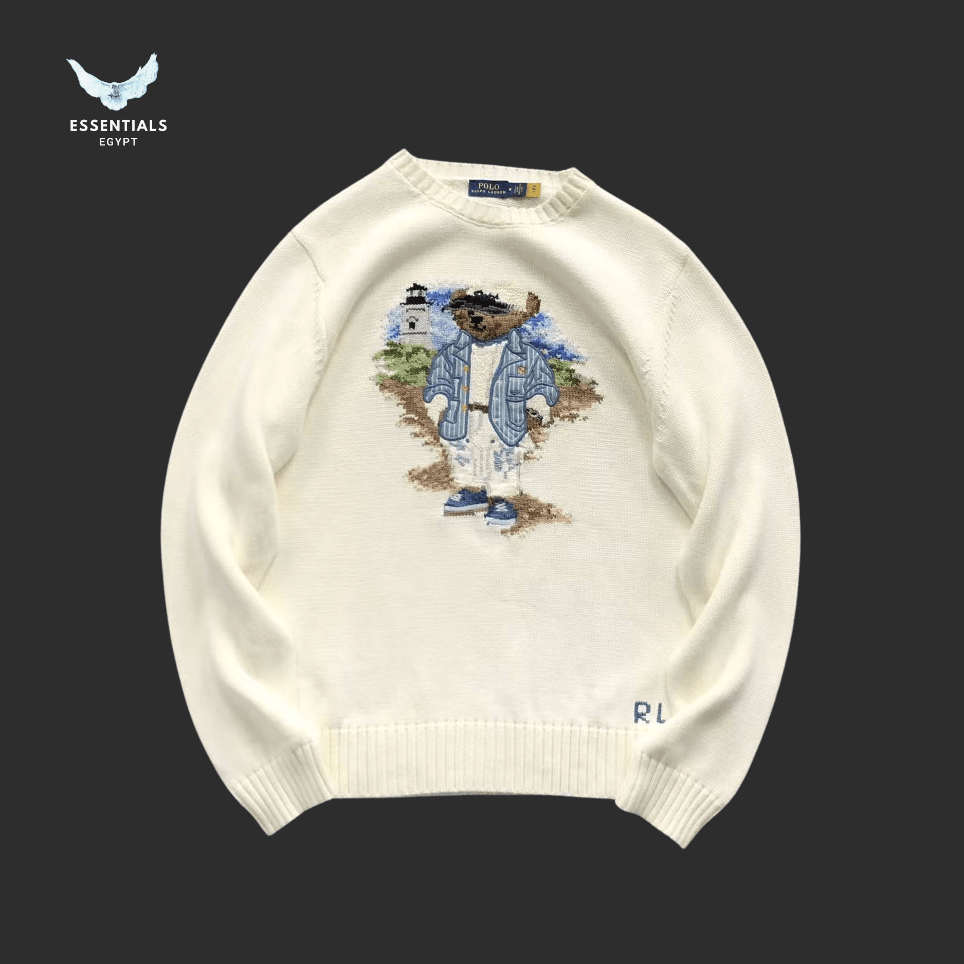 Ralph Lauren Polo Bear Sweatshirt – Cream Knit - ESSENTIALS EGYPT