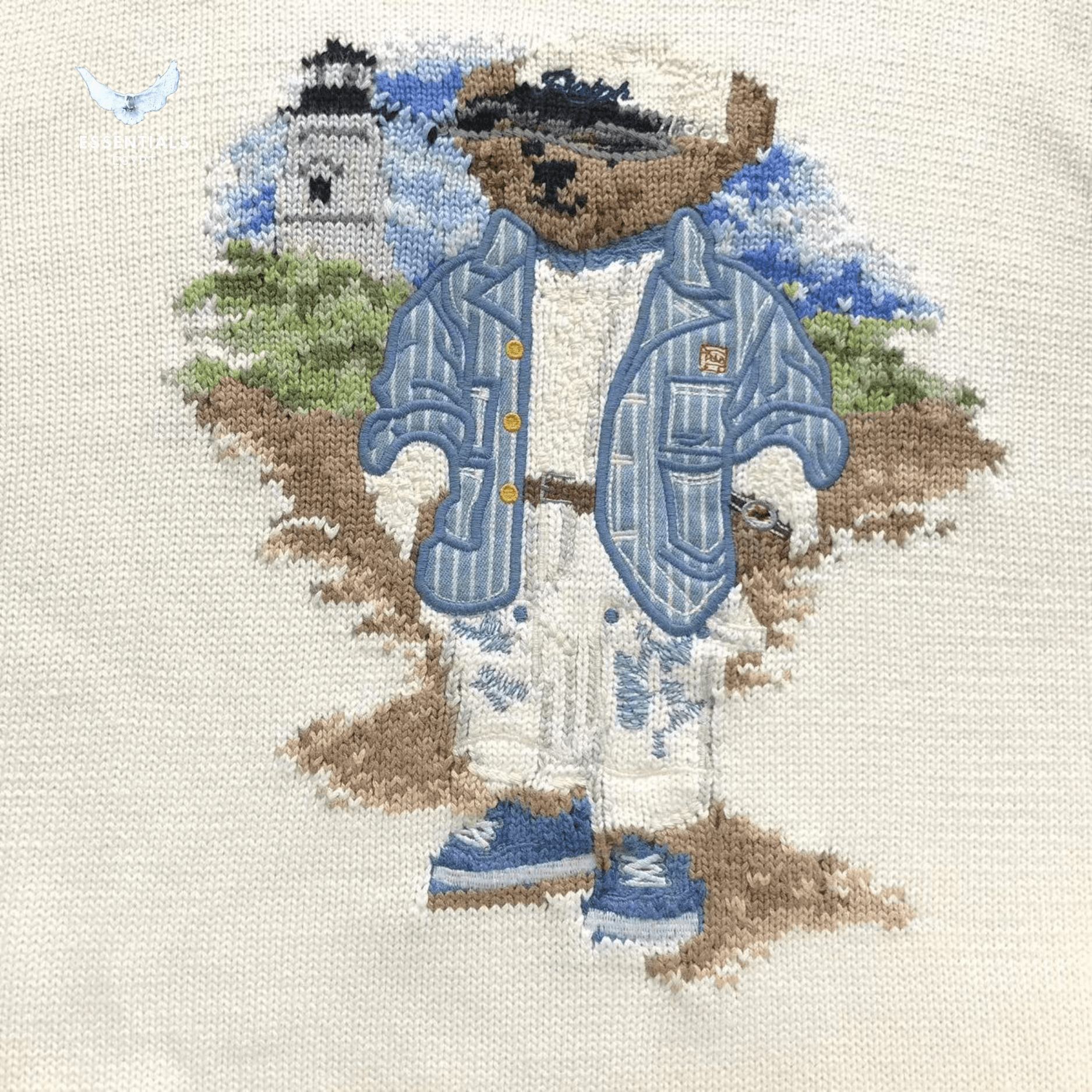 Ralph Lauren Polo Bear Sweatshirt – Cream Knit - ESSENTIALS EGYPT