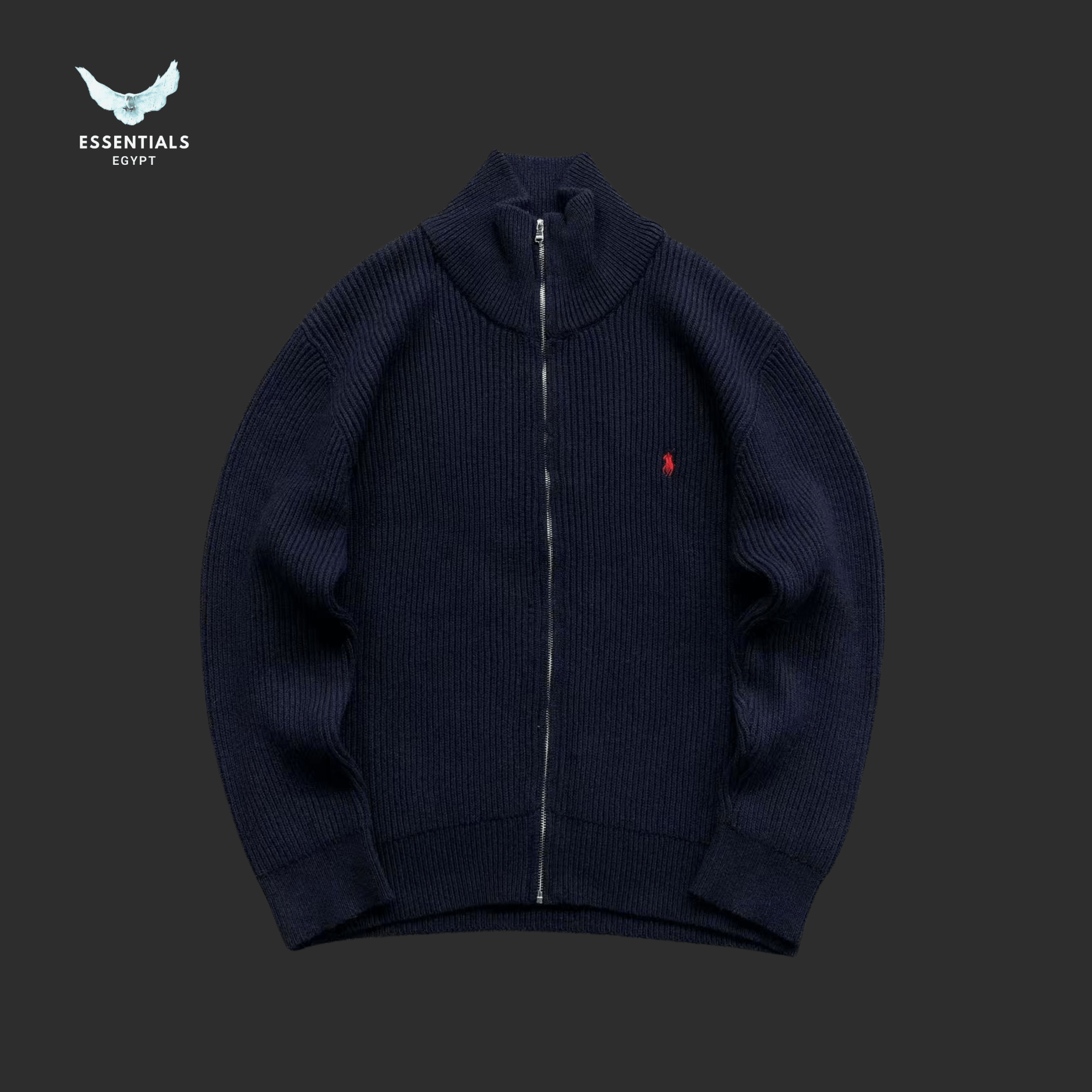 Ralph Lauren Cable Knit Sweatshirt – Cream & Grey - ESSENTIALS EGYPT