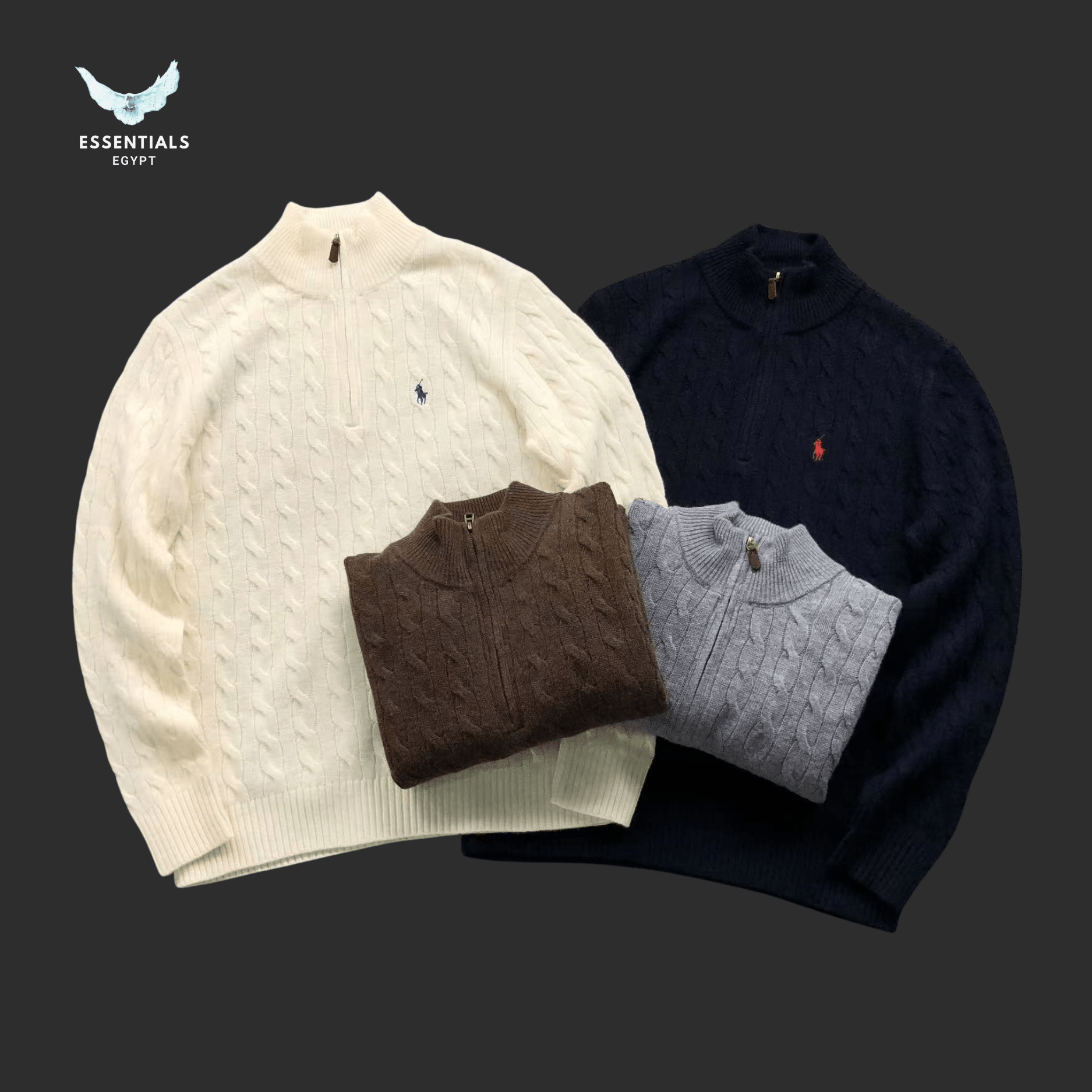 Ralph Lauren Sweater – Cream Cable Knit - ESSENTIALS EGYPT
