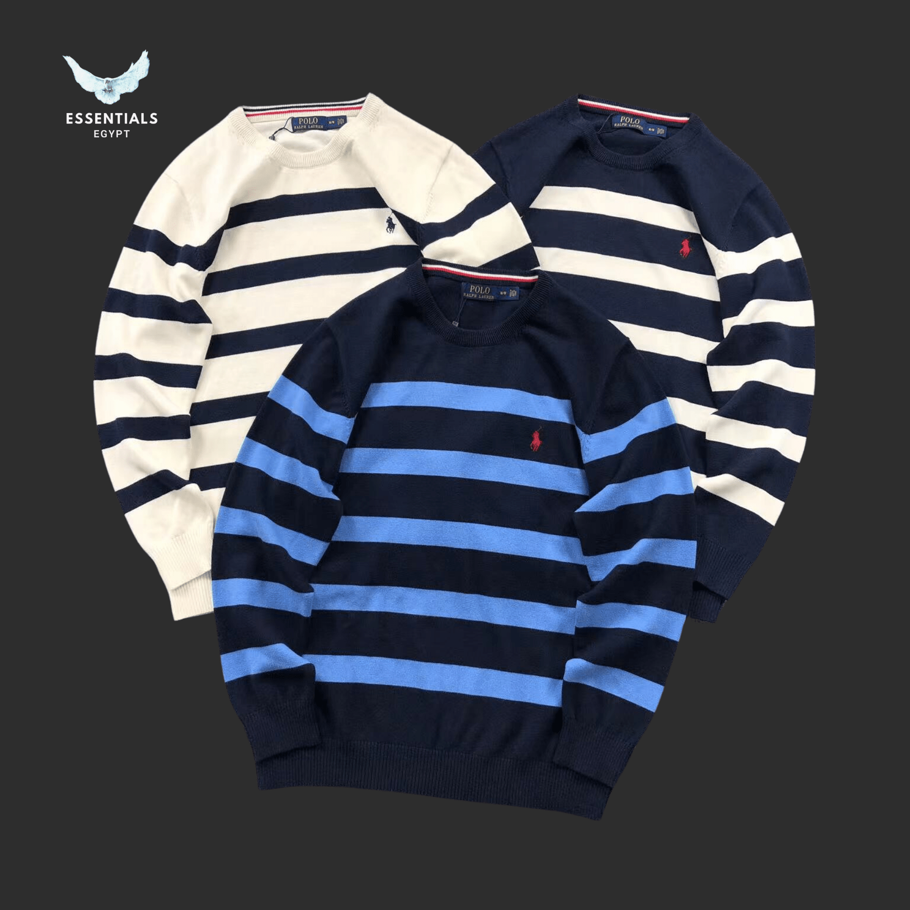 Ralph Lauren Sweater – Striped Knit Crew - ESSENTIALS EGYPT