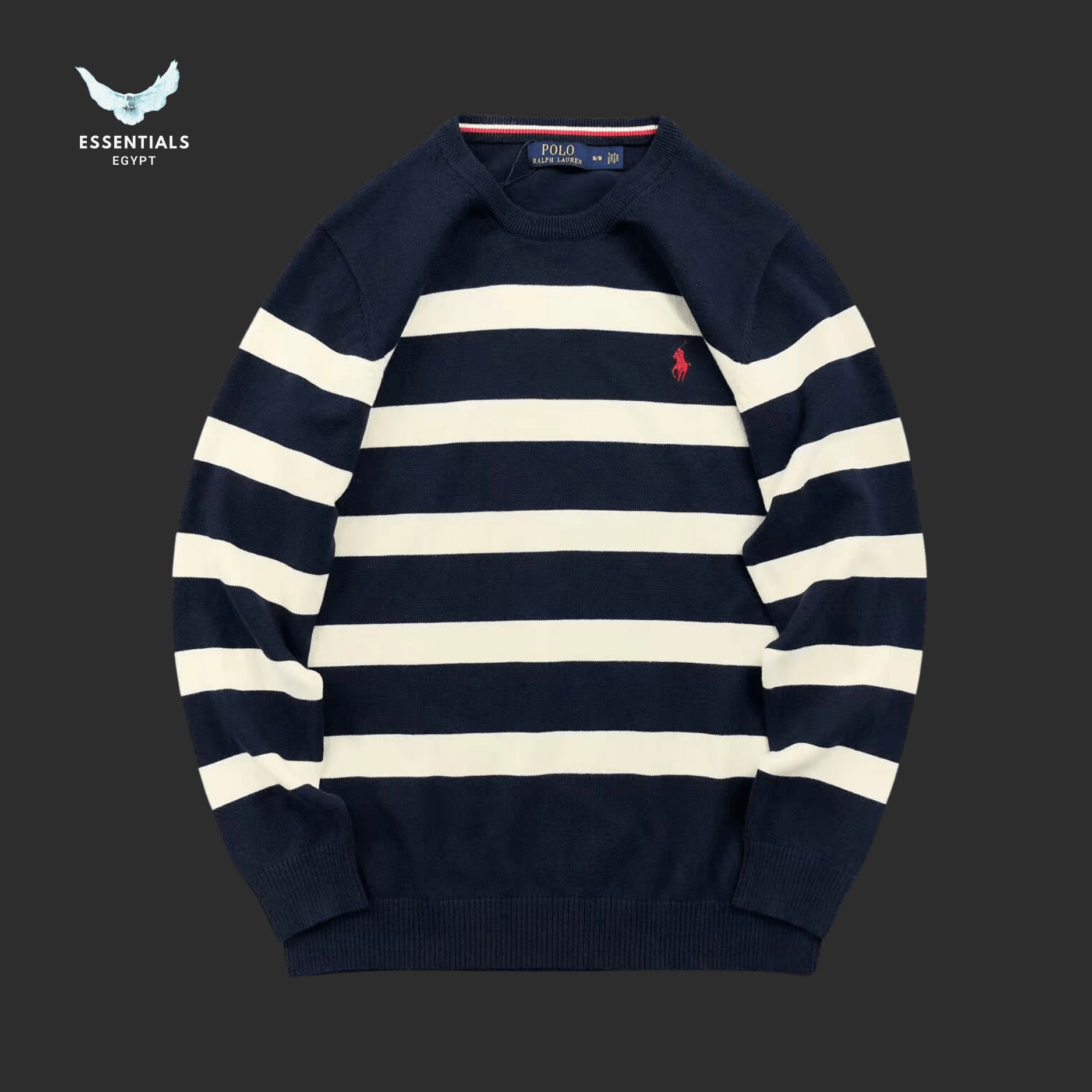 Ralph Lauren Sweater – Striped Knit Crew - ESSENTIALS EGYPT