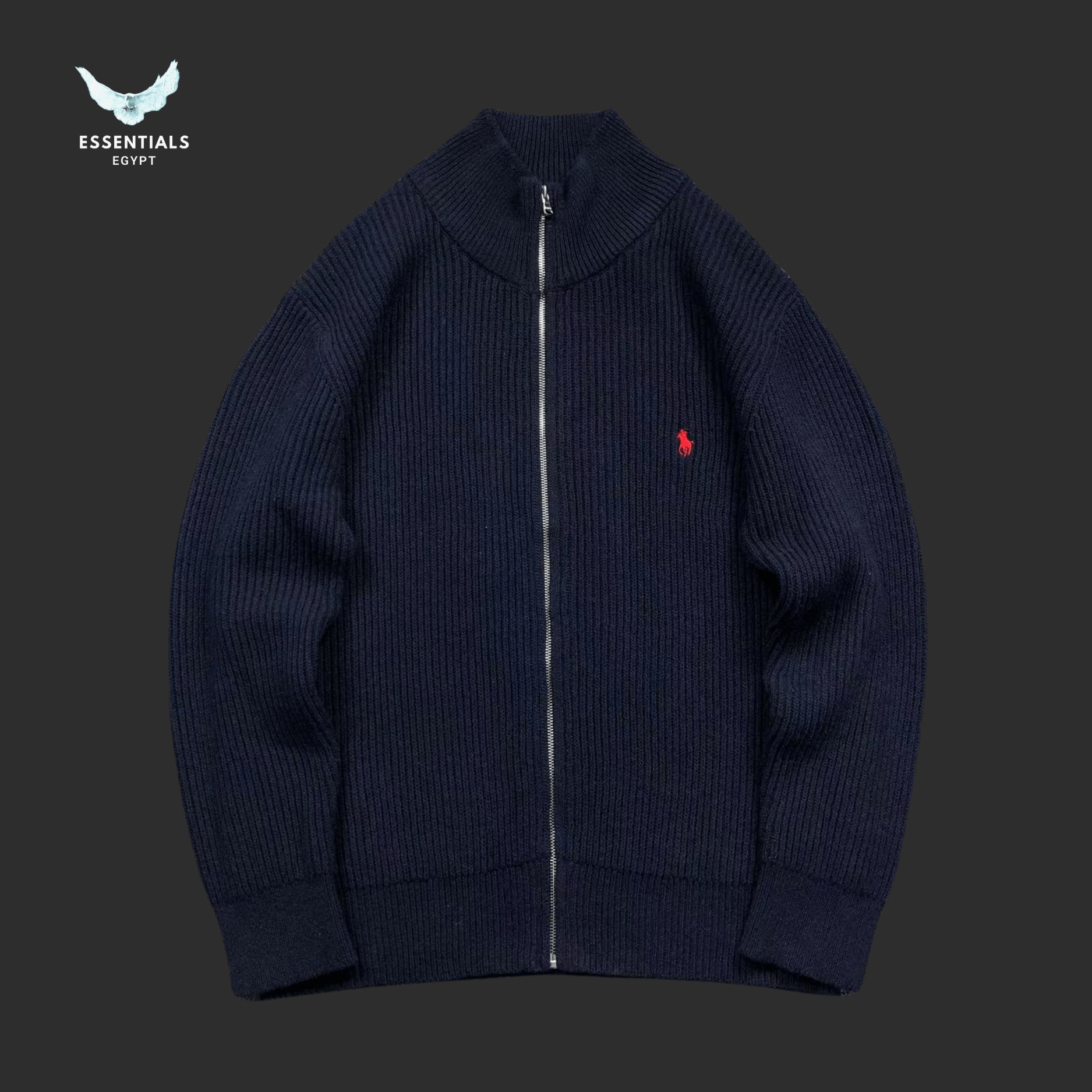 Ralph Lauren Pullover – Ribbed Full - Zip Knit - ESSENTIALS EGYPT