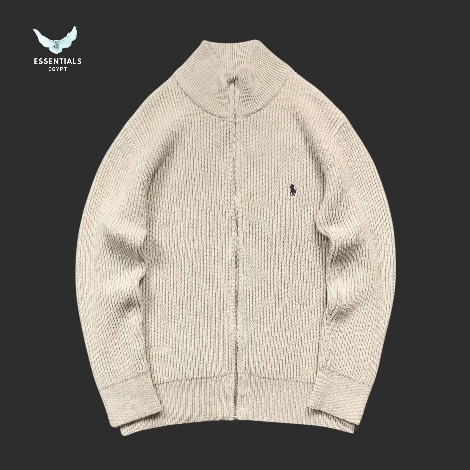 Ralph Lauren Pullover – Ribbed Full - Zip Knit - ESSENTIALS EGYPT