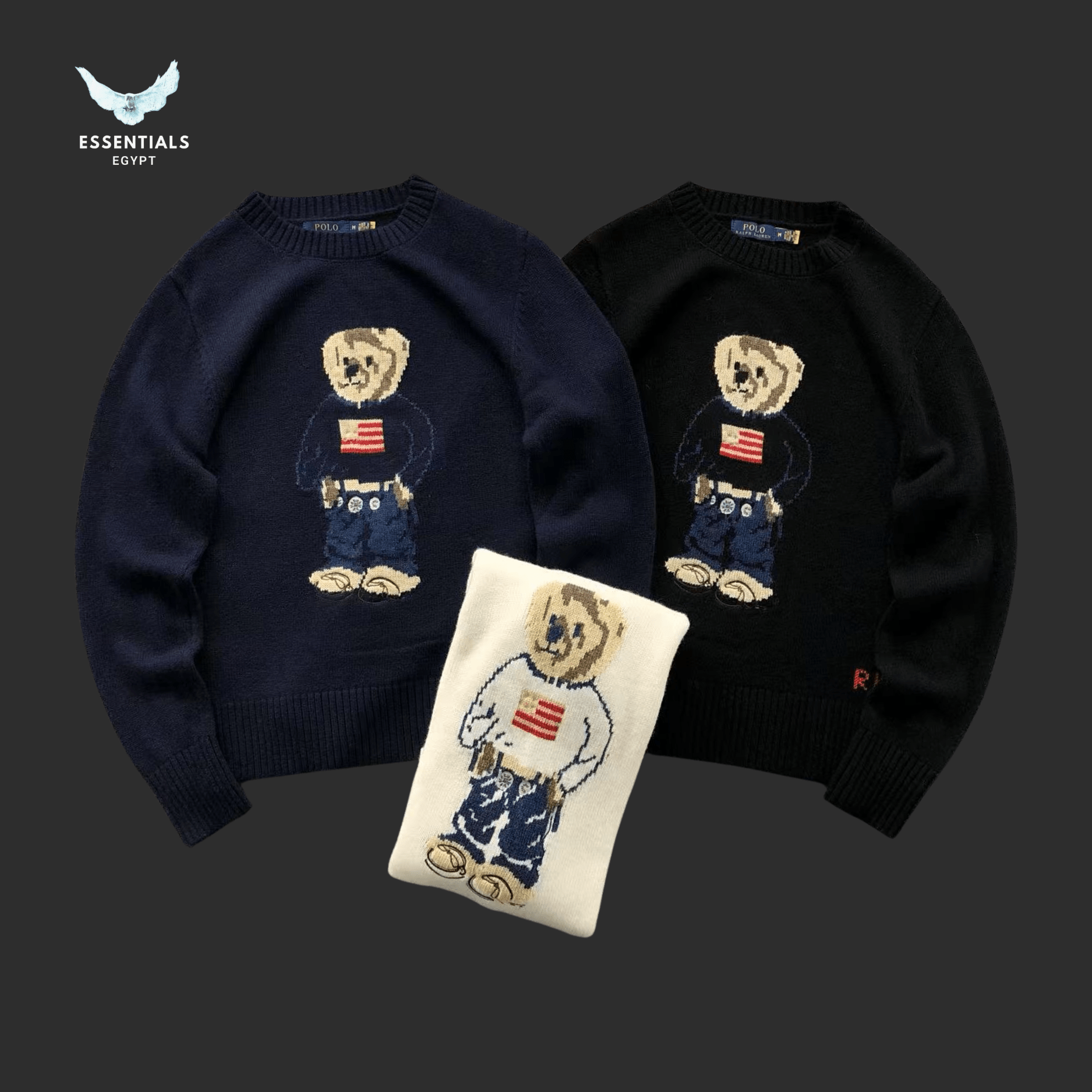 Ralph Lauren Sweatshirt – Polo Bear Flag Knit - ESSENTIALS EGYPT