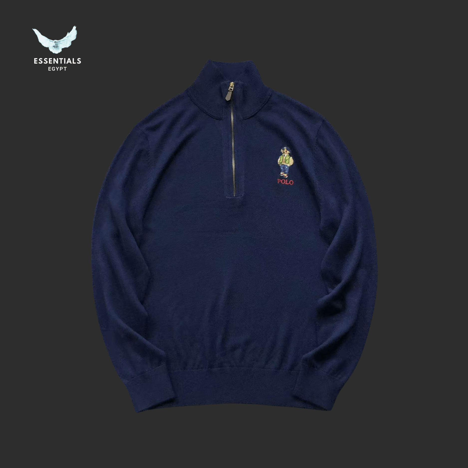 Ralph Lauren Sweatshirt – Polo Bear Half - Zip - ESSENTIALS EGYPT