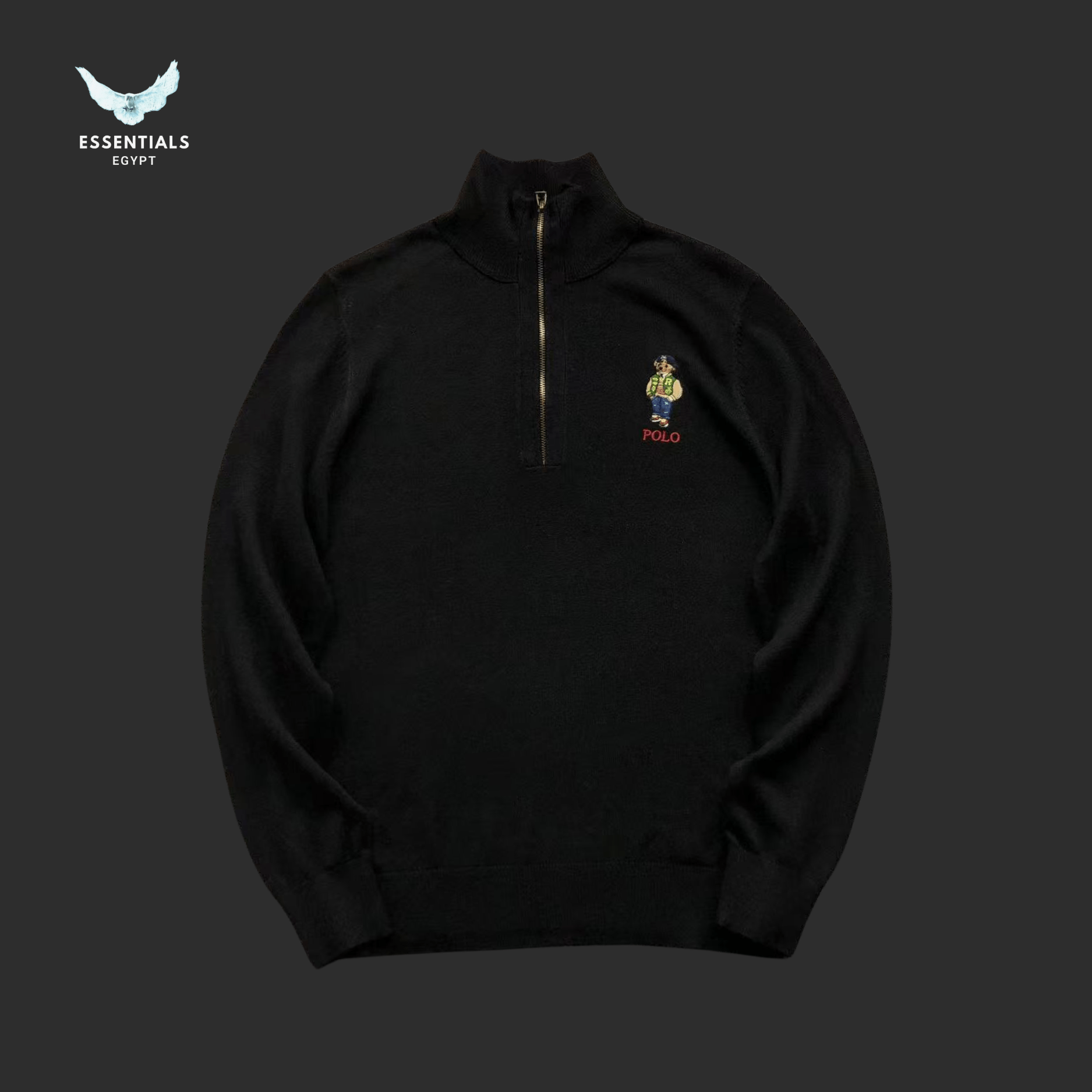 Ralph Lauren Sweatshirt – Polo Bear Half - Zip - ESSENTIALS EGYPT