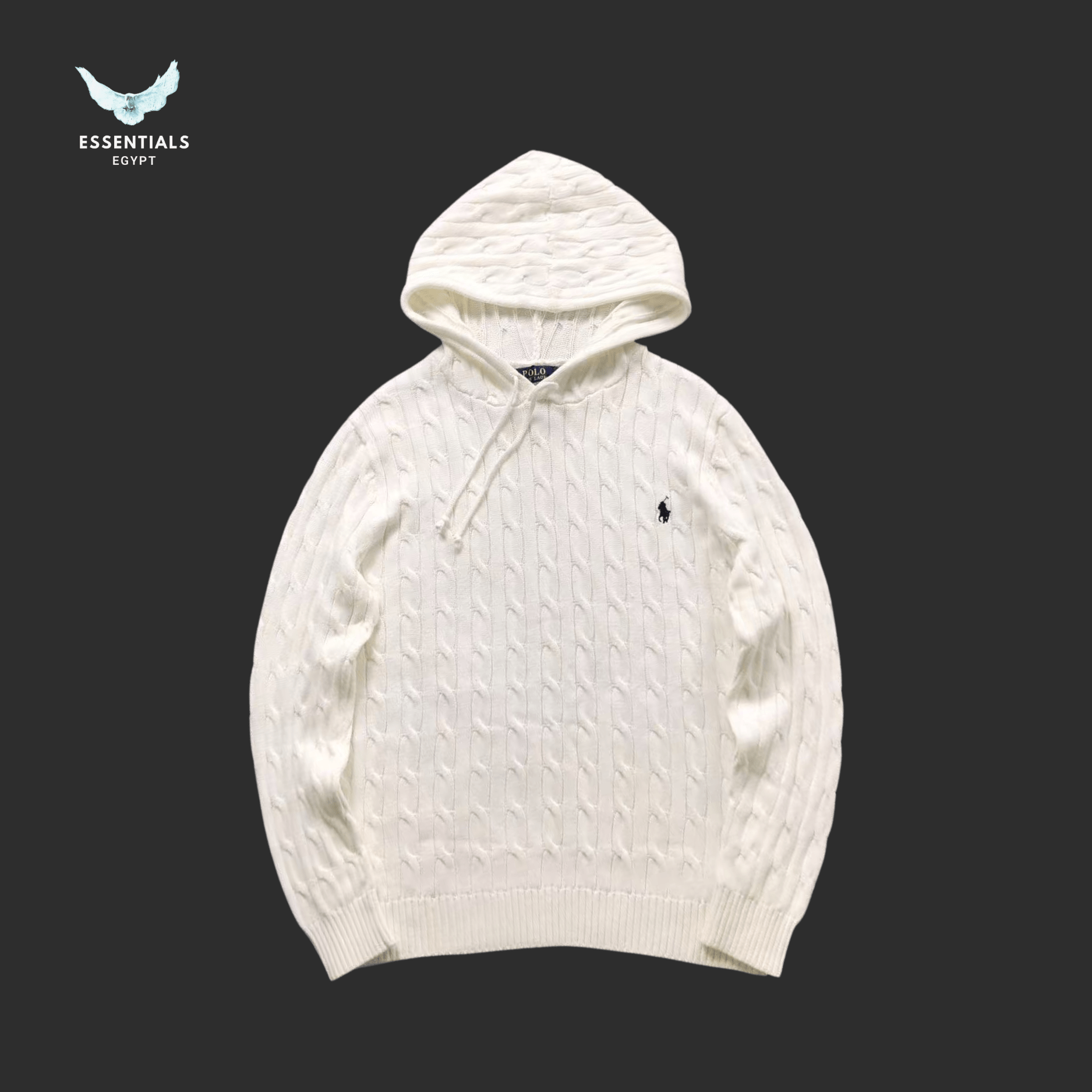 Ralph Lauren Cable Knit Hoodie – Premium Cotton Knit - ESSENTIALS EGYPT
