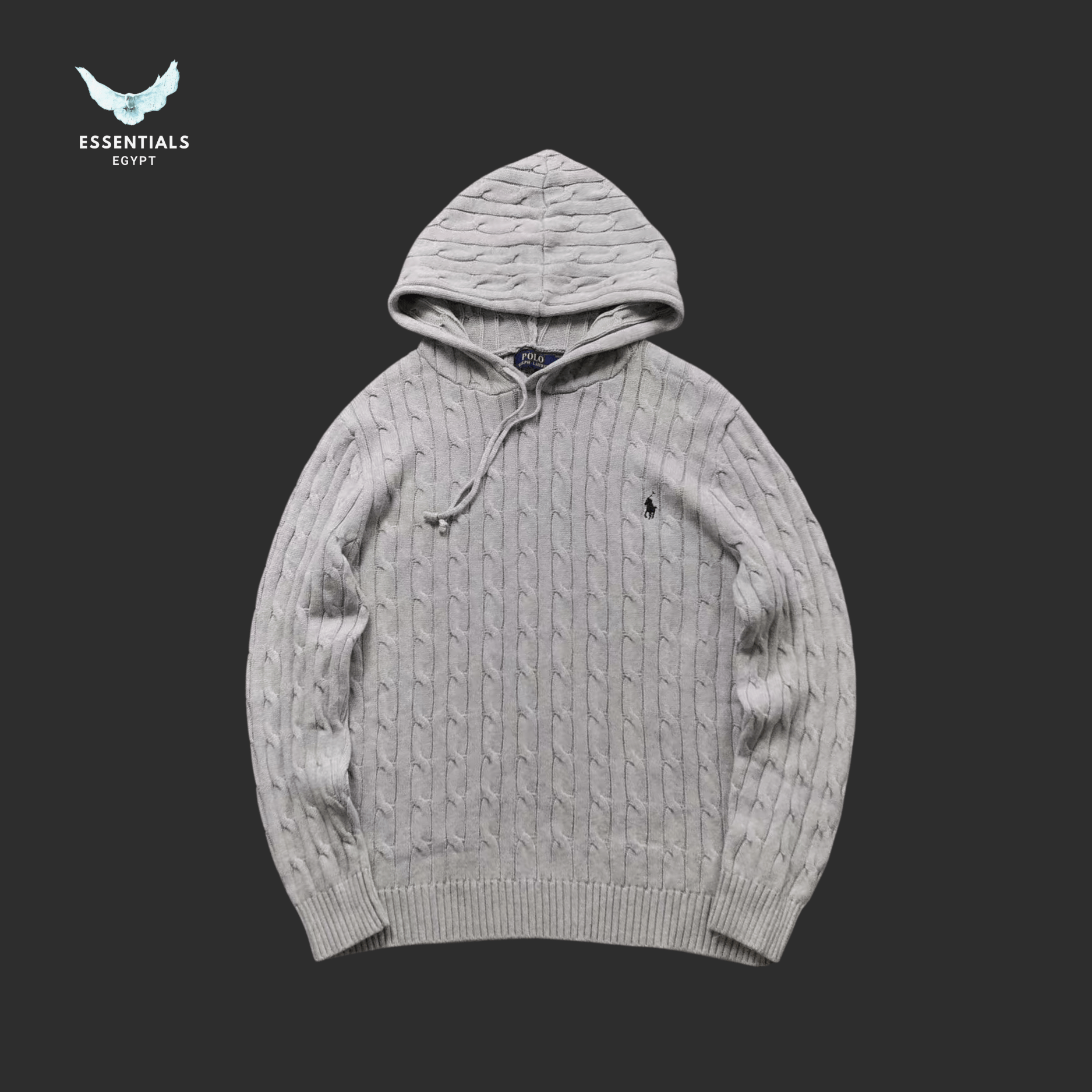 Ralph Lauren Cable Knit Hoodie – Premium Cotton Knit - ESSENTIALS EGYPT