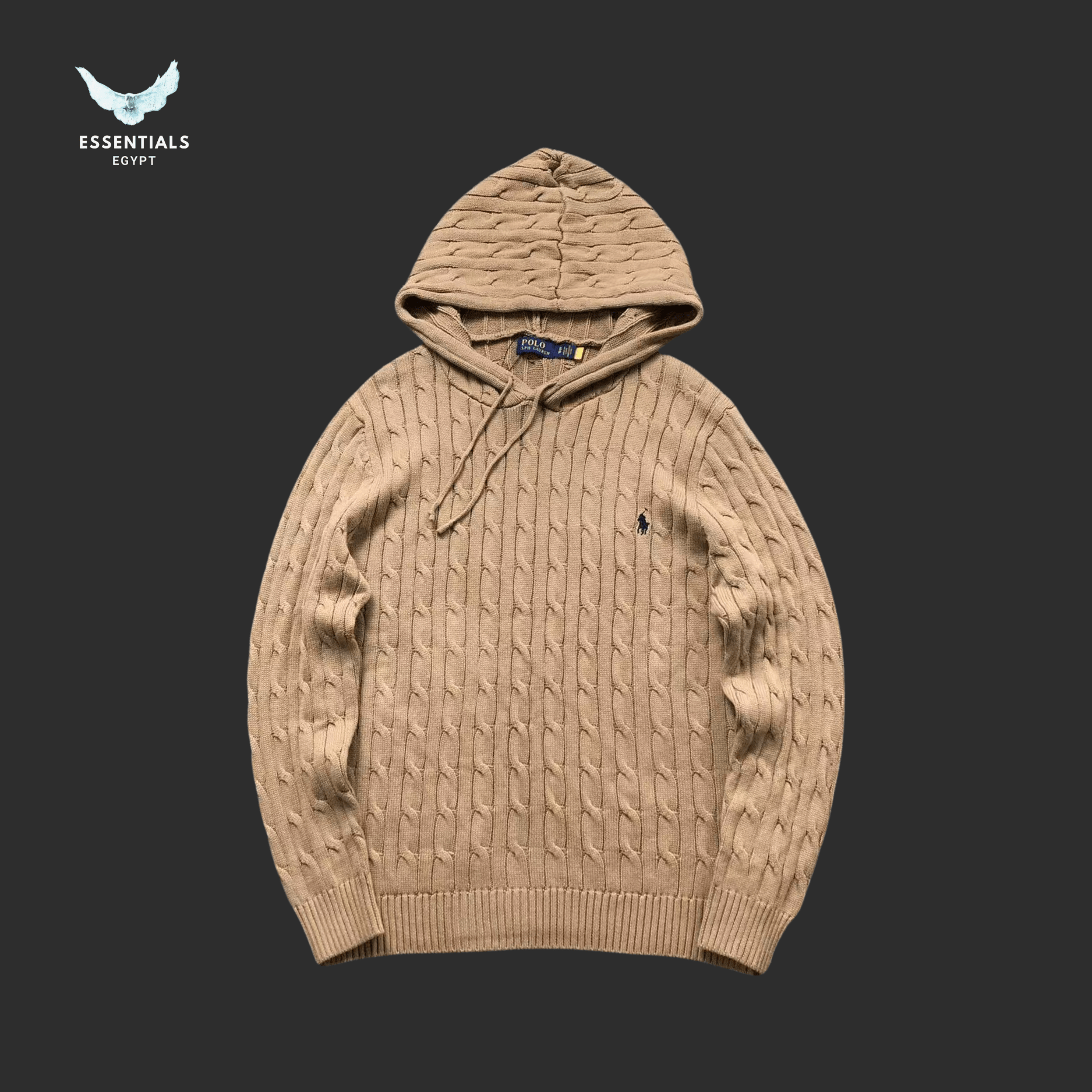 Ralph Lauren Cable Knit Hoodie – Premium Cotton Knit - ESSENTIALS EGYPT
