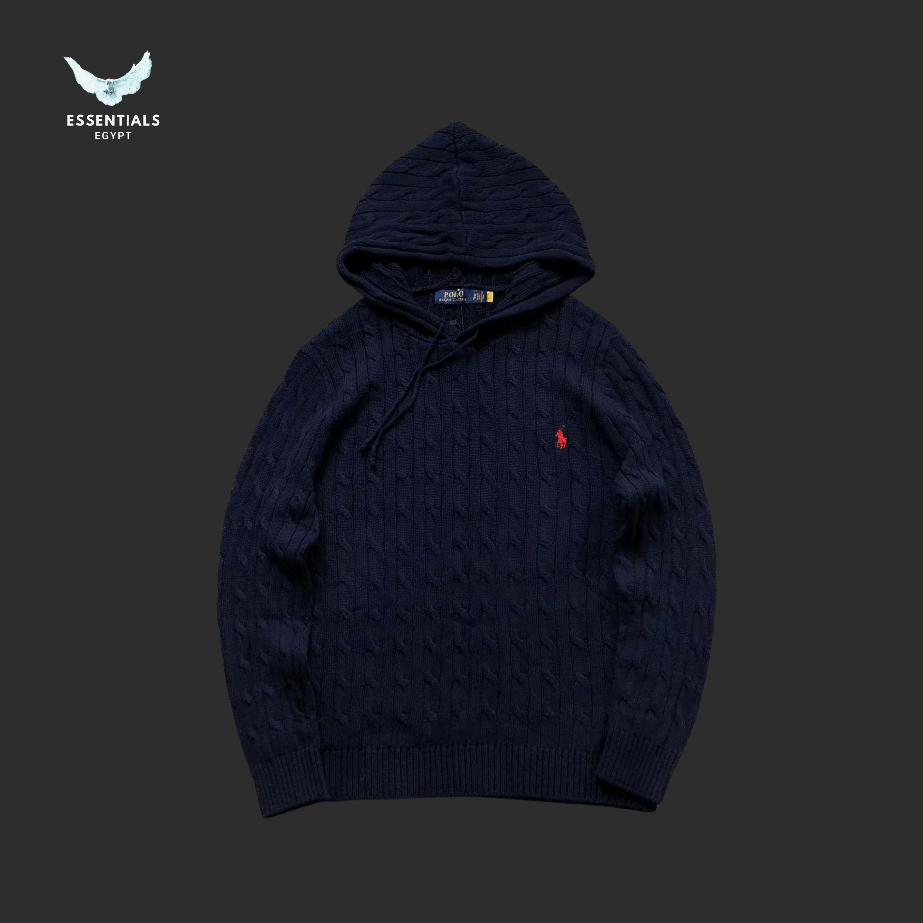 Ralph Lauren Cable Knit Hoodie – Premium Cotton Knit - ESSENTIALS EGYPT