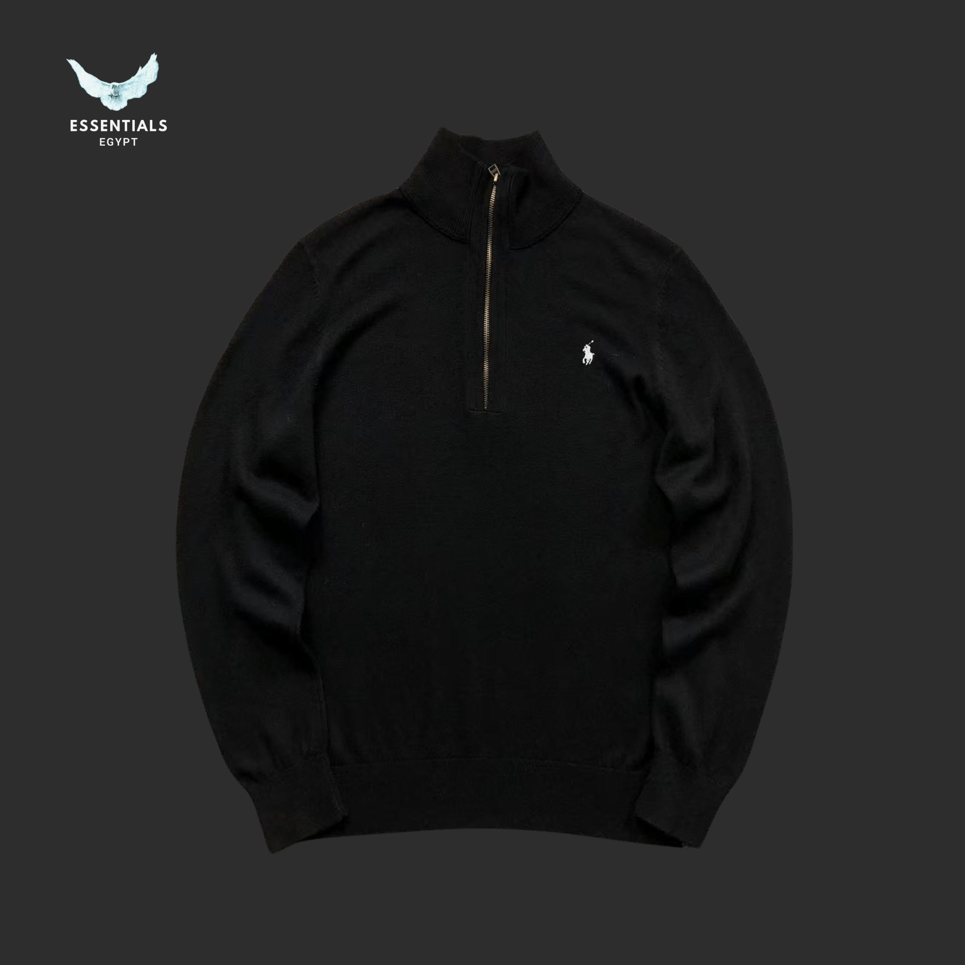 Ralph Lauren Sweatshirt – Half - Zip Polo Logo - ESSENTIALS EGYPT
