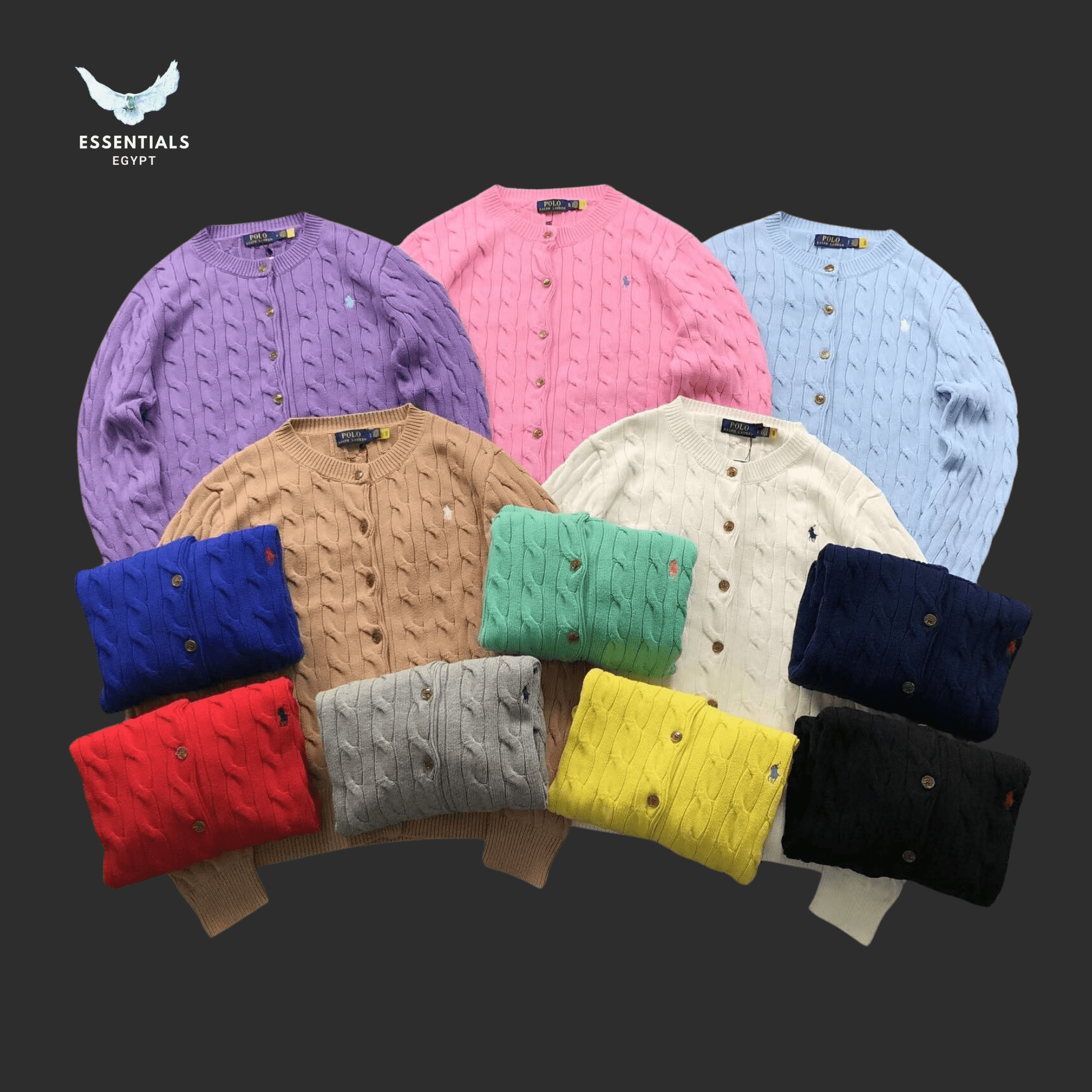 Ralph Lauren Sweater – Cable Knit Pastel Set (Women’s) - ESSENTIALS EGYPT