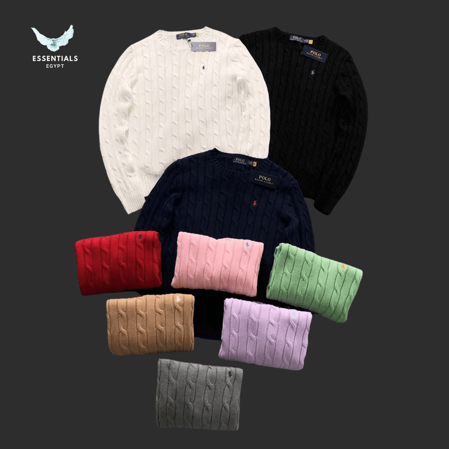 Ralph Lauren Cable Knit Sweater – Multi - Color Edition - ESSENTIALS EGYPT