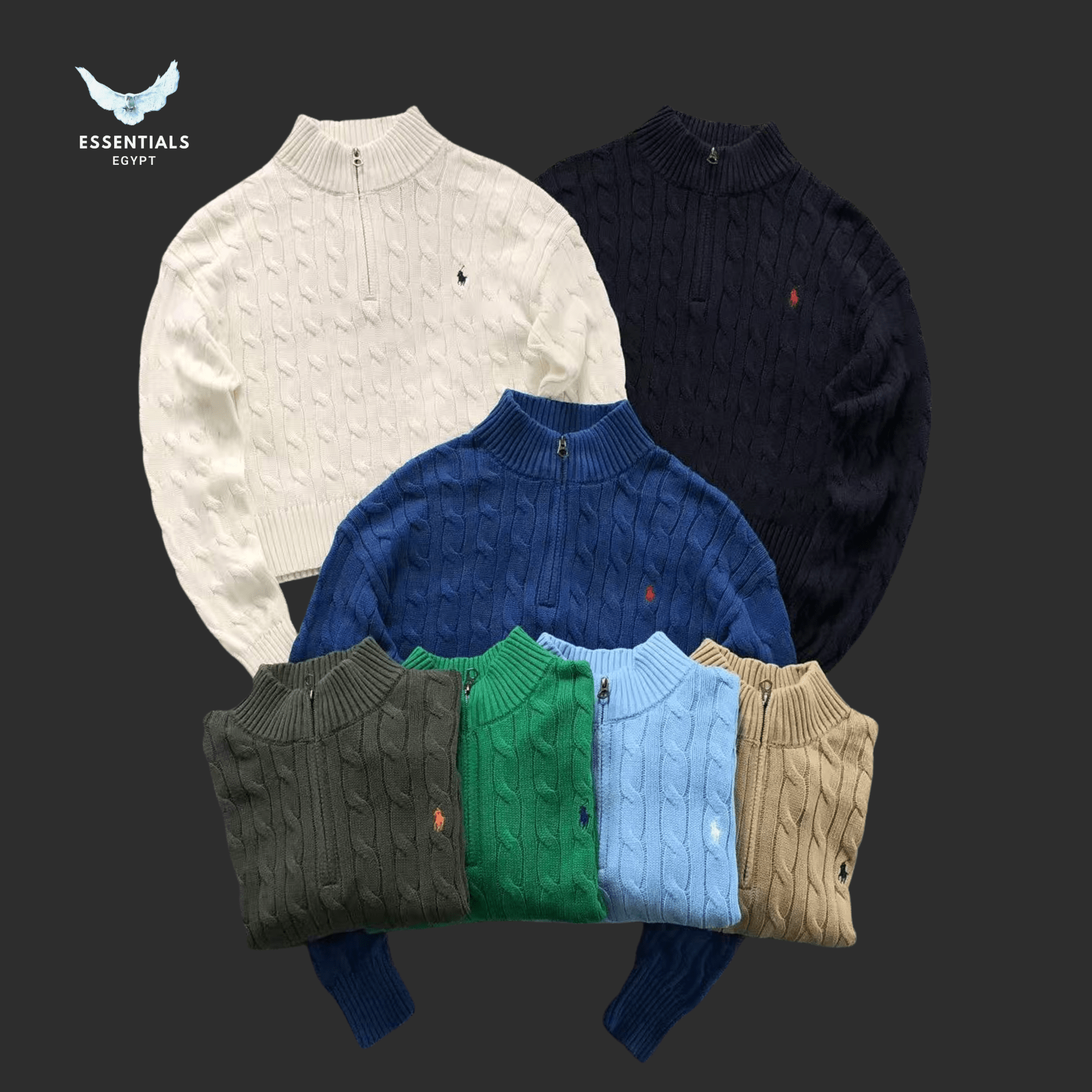 Ralph Lauren Cable Knit Sweater – Multi - Color Collection - ESSENTIALS EGYPT