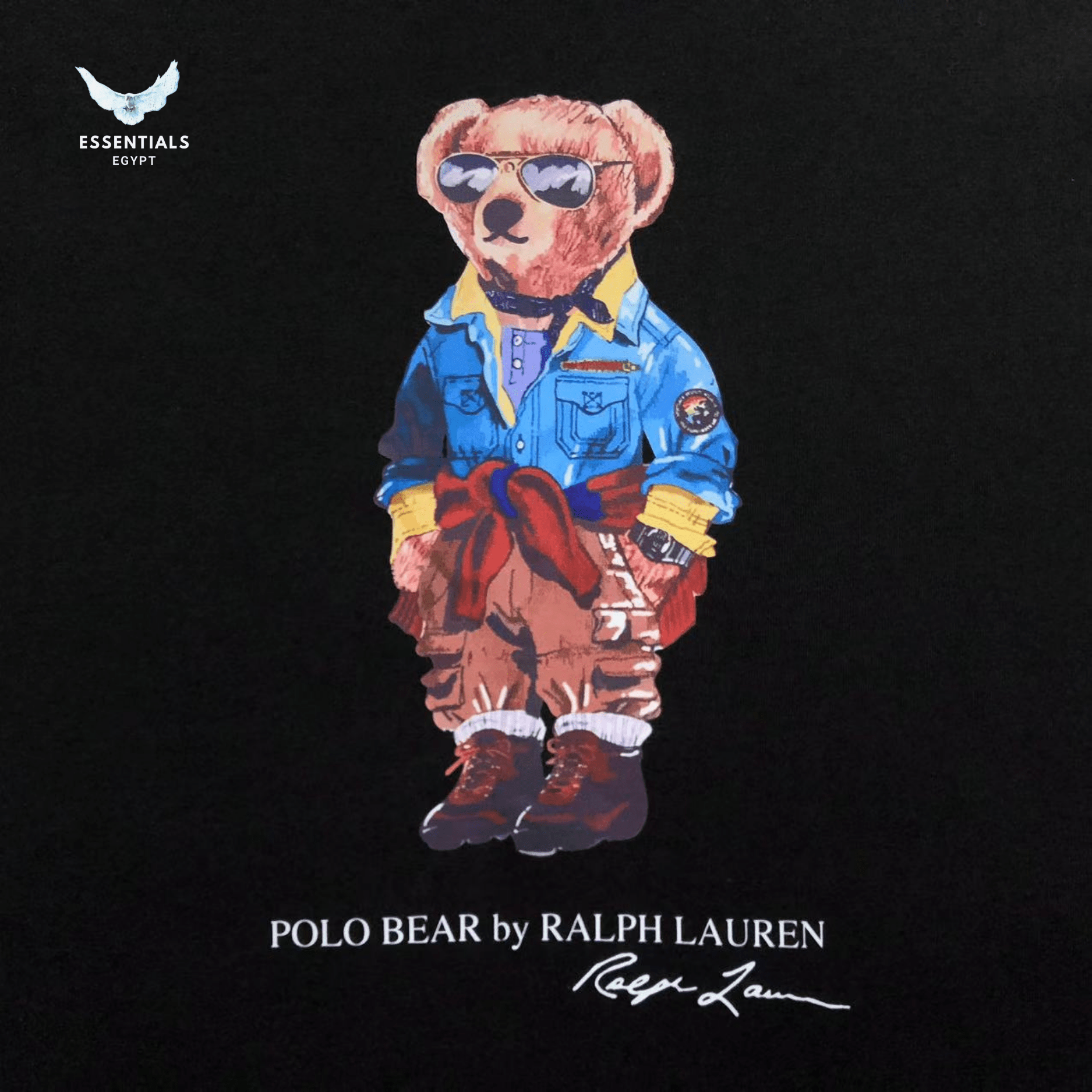 Ralph Lauren T-Shirt – Bear in Denim Jacket - ESSENTIALS EGYPT