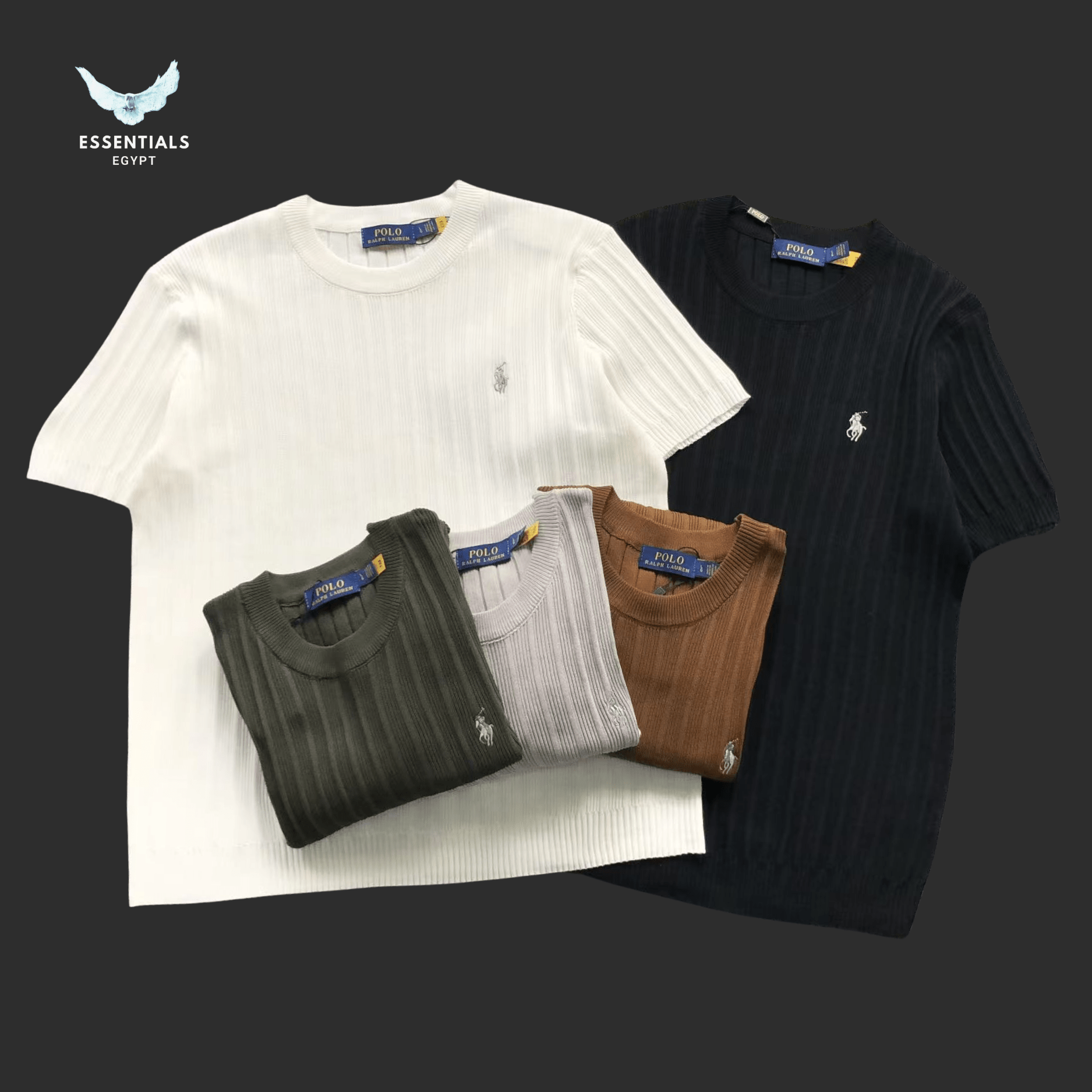 Ralph Lauren T-Shirt – Ribbed Knit Edition - ESSENTIALS EGYPT