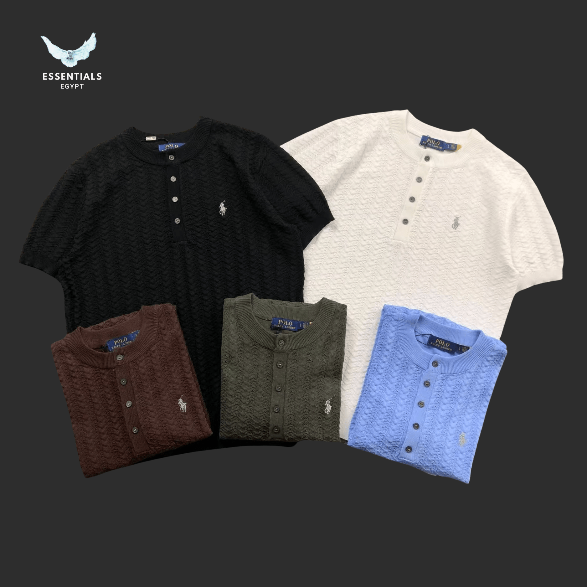 Ralph Lauren T-Shirt – Cable Knit Henley - ESSENTIALS EGYPT