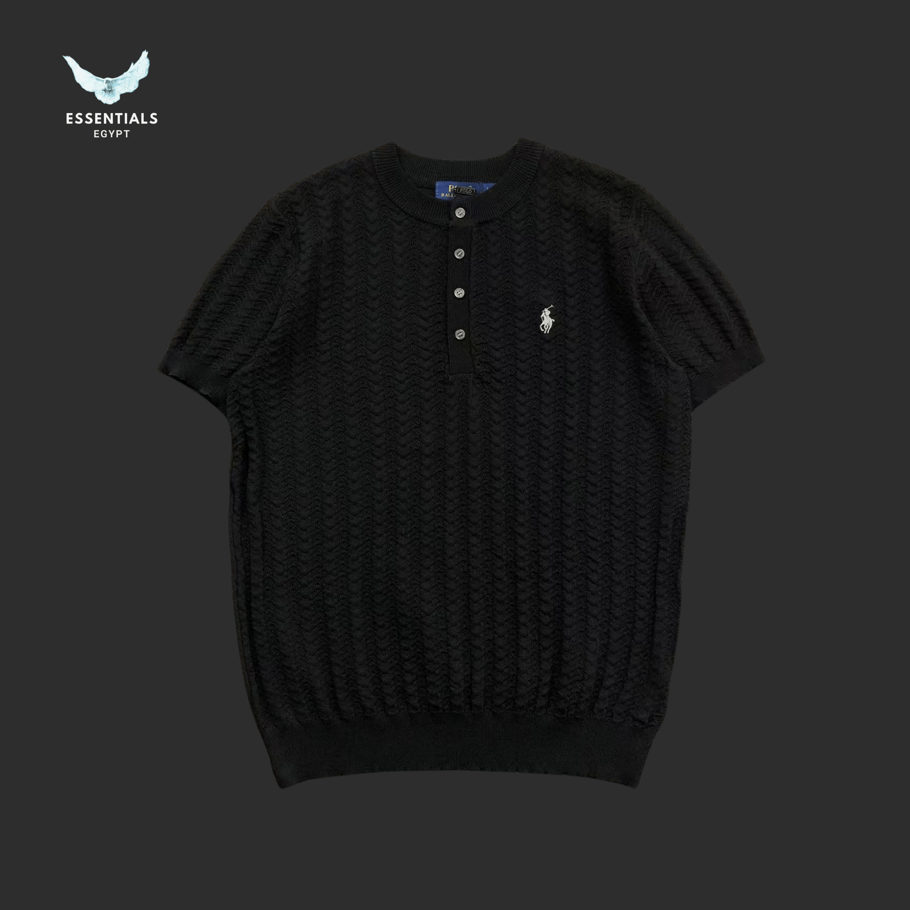 Ralph Lauren T-Shirt – Cable Knit Henley - ESSENTIALS EGYPT