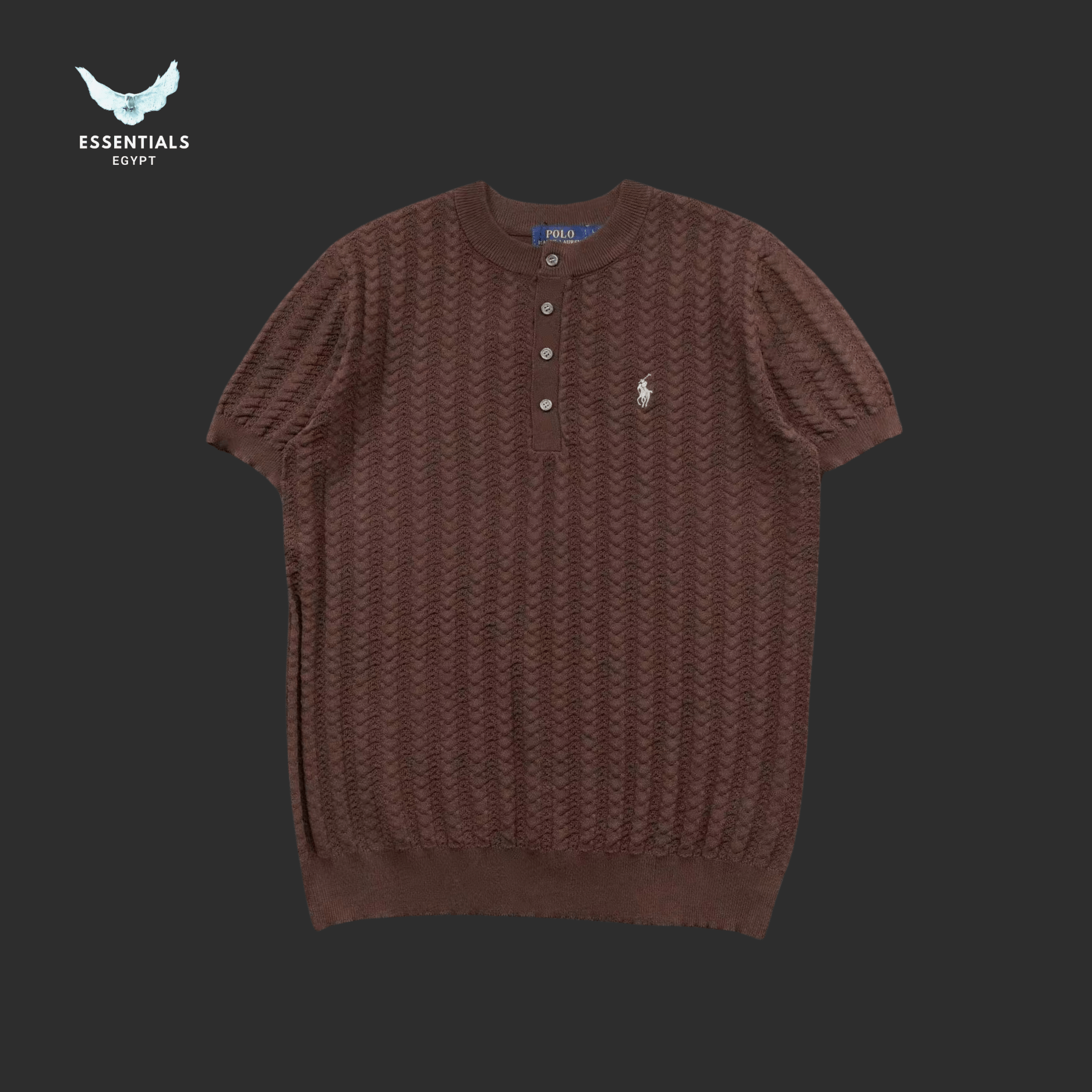 Ralph Lauren T-Shirt – Cable Knit Henley - ESSENTIALS EGYPT