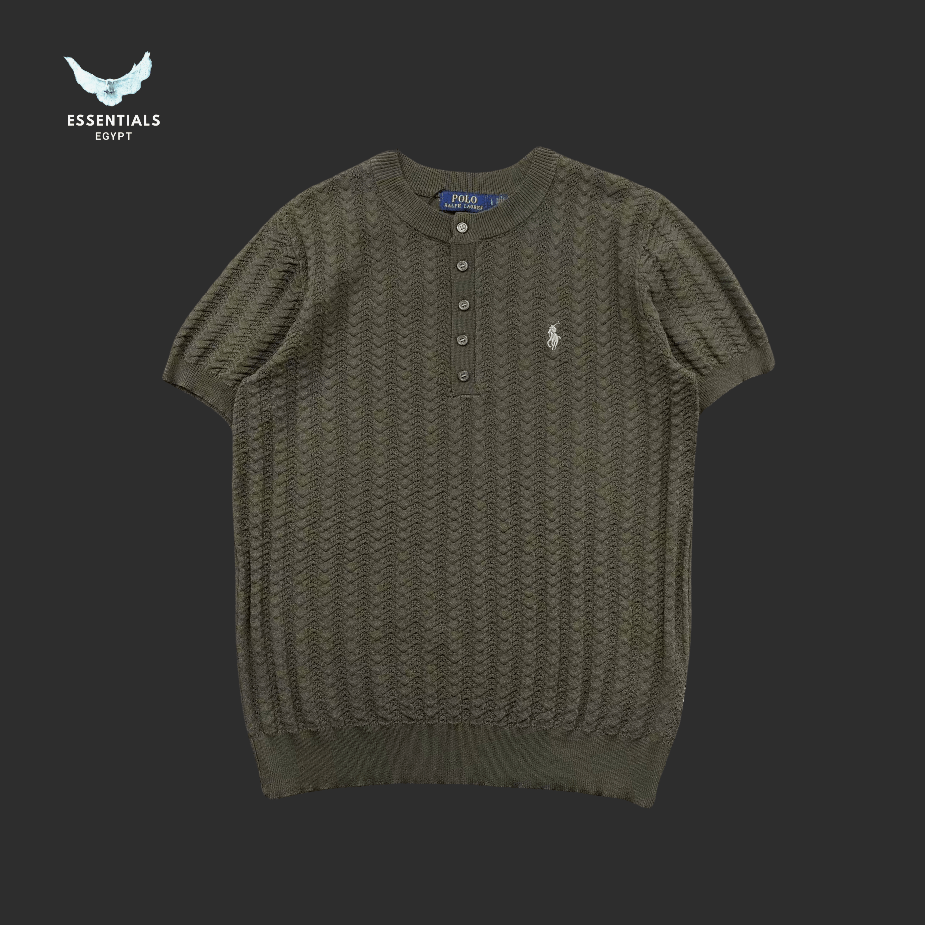 Ralph Lauren T-Shirt – Cable Knit Henley - ESSENTIALS EGYPT