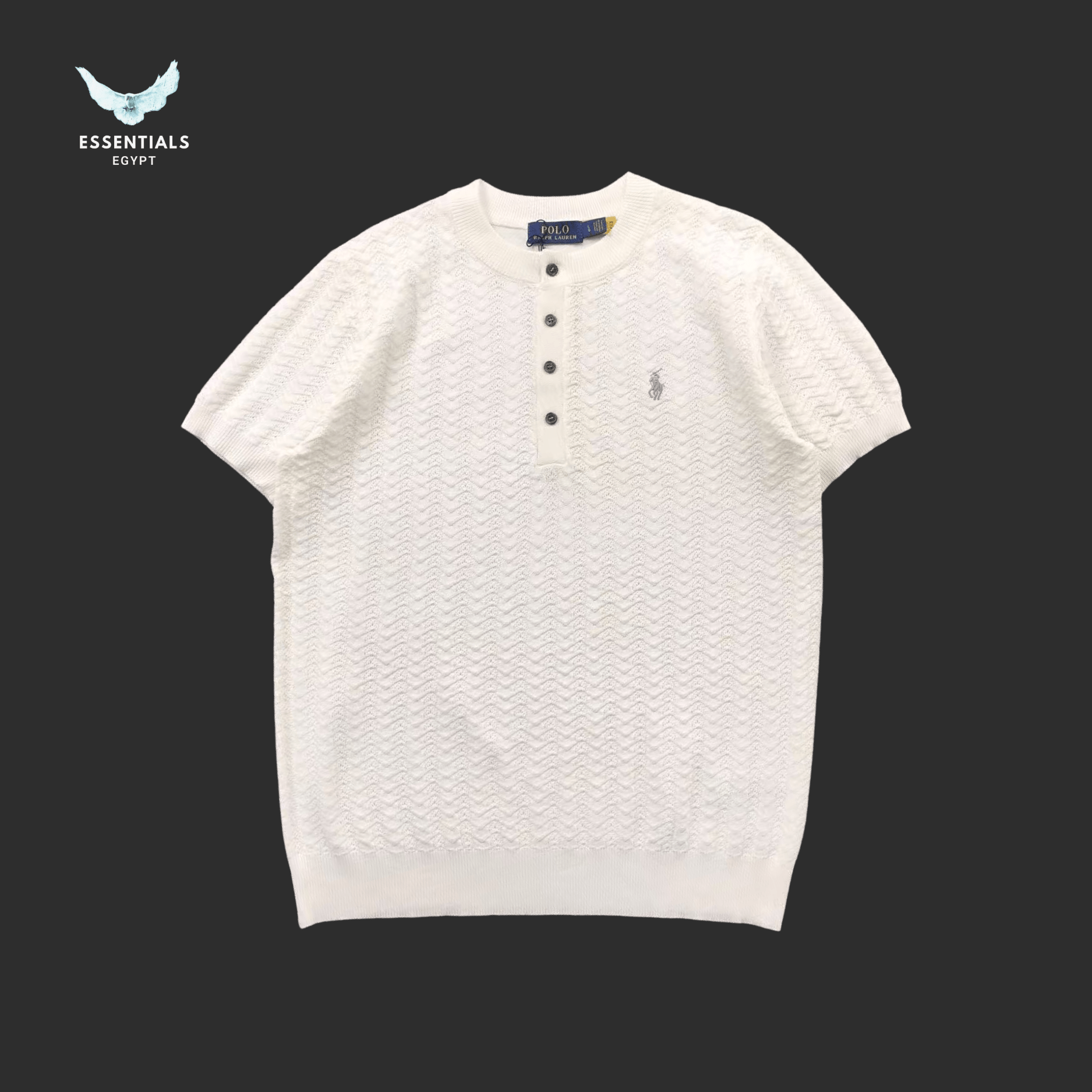 Ralph Lauren T-Shirt – Cable Knit Henley - ESSENTIALS EGYPT