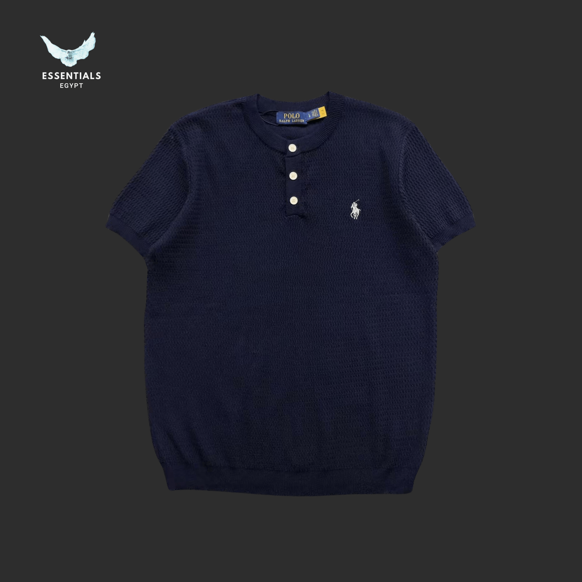 Ralph Lauren Button T-Shirt – Knit Texture Edition - ESSENTIALS EGYPT